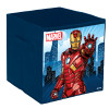 Kuber Industries Marvel Ironman Print Durable &amp; Collapsible Square Storage Box|Clothes Organizer With Handle,.(Navy Blue)