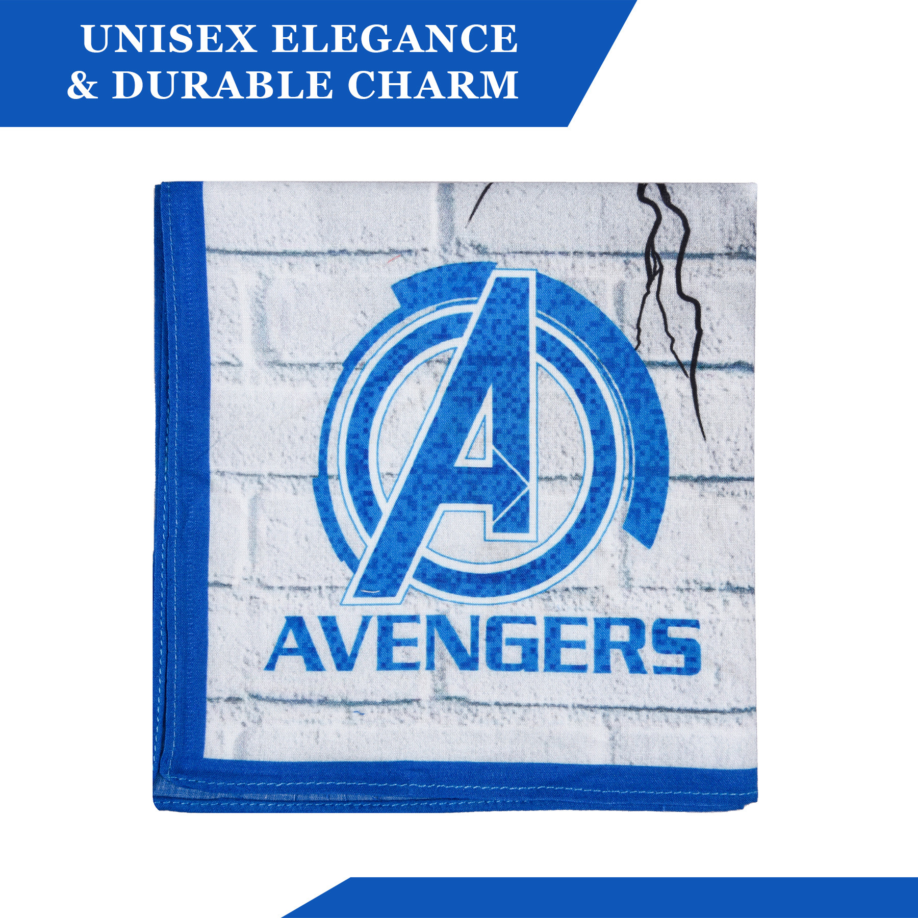 Kuber Industries Marvel Mjollnir Handkerchiefs  Cotton Handkerchiefs for Boys  Handkerchiefs for Girls  Rumal for Boys  Girls  Hankies for Gifting  Pack of 6  Blue  White