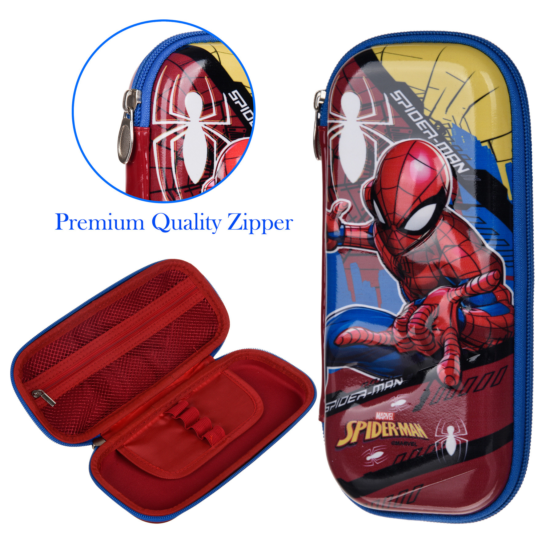 Kuber Industries Marvel Pencil Pouch | School Pencil Case for Kids | Pen-Pencil Box for Kids | Geometry Box | Compass Box | School Stationery Supplies | Pack of 2 | Multicolor