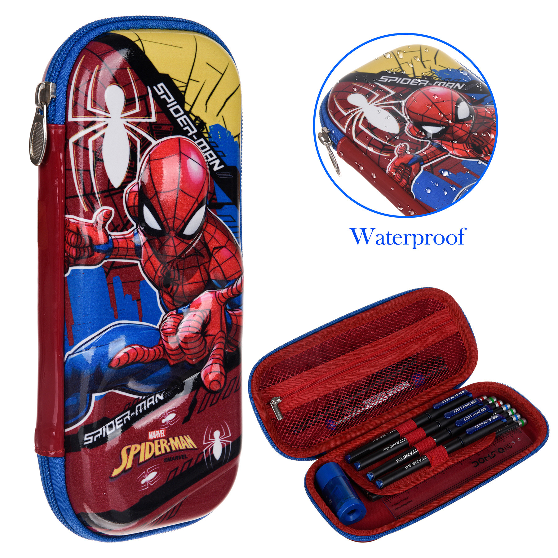 Kuber Industries Marvel Spider-Man Pencil Pouch | School Pencil Case for Kids | Pen-Pencil Box for Kids | Geometry Box | Compass Box | School Stationery Supplies | Red