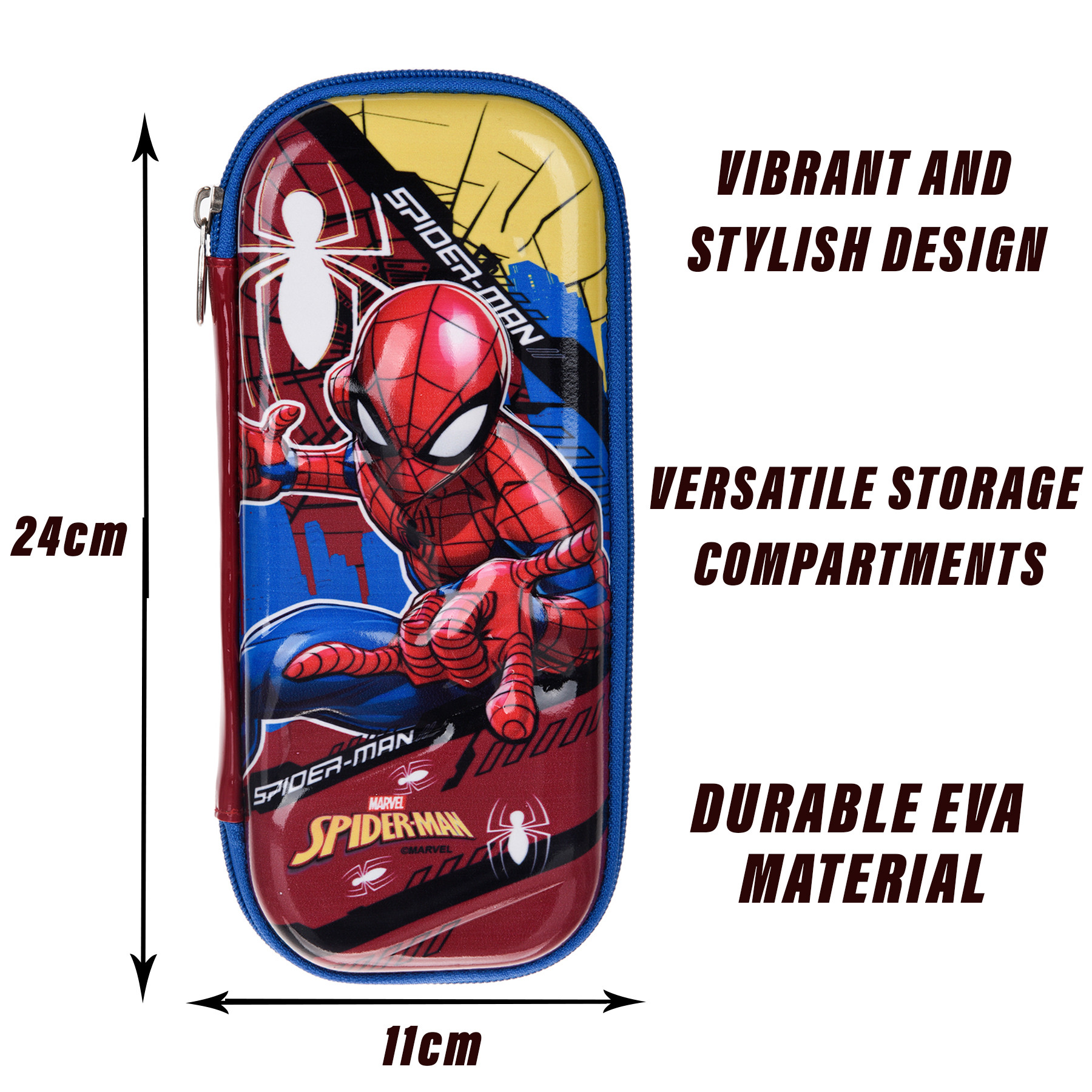 Kuber Industries Marvel Spider-Man Pencil Pouch | School Pencil Case for Kids | Pen-Pencil Box for Kids | Geometry Box | Compass Box | School Stationery Supplies | Red