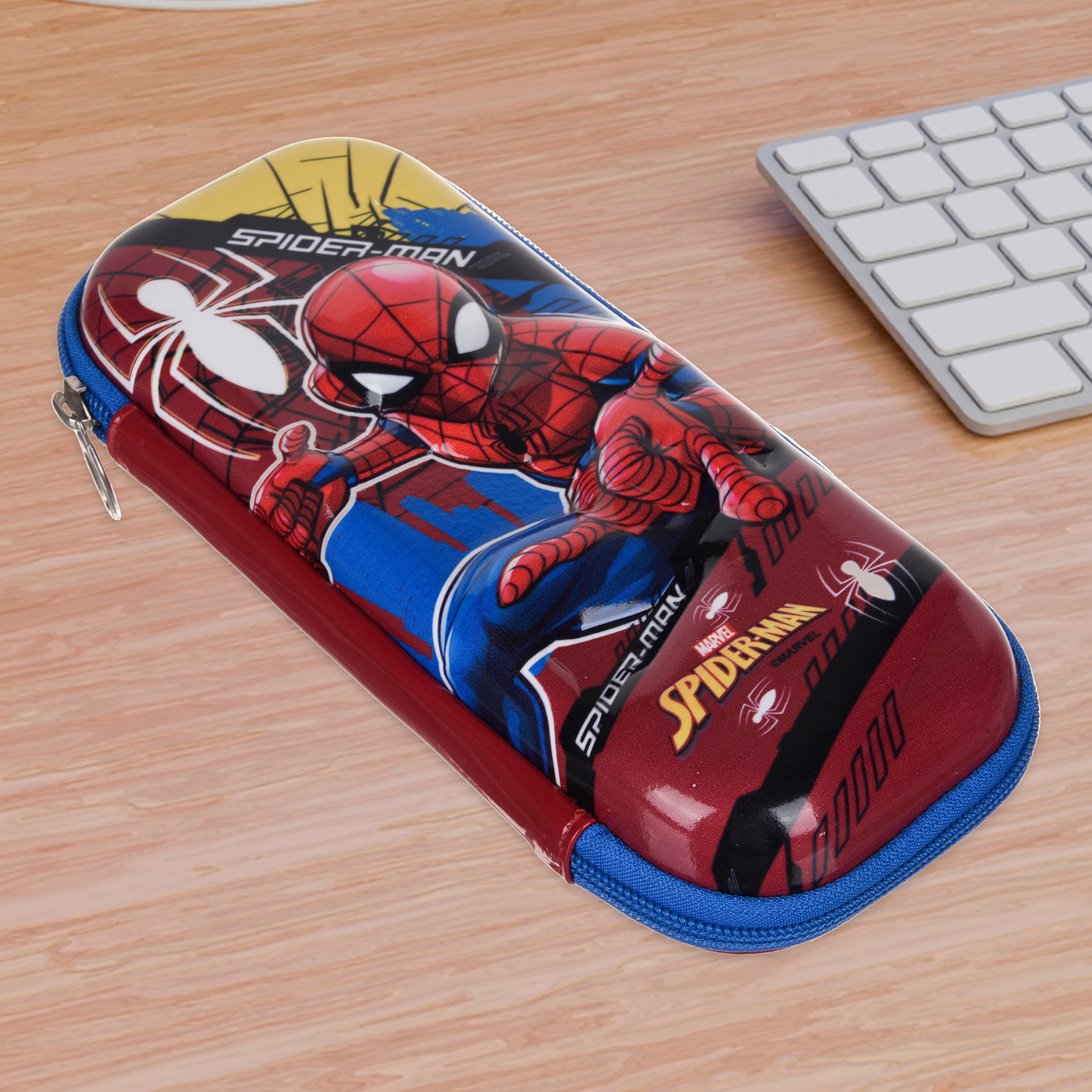 Kuber Industries Marvel Spider-Man Pencil Pouch | School Pencil Case for Kids | Pen-Pencil Box for Kids | Geometry Box | Compass Box | School Stationery Supplies | Red