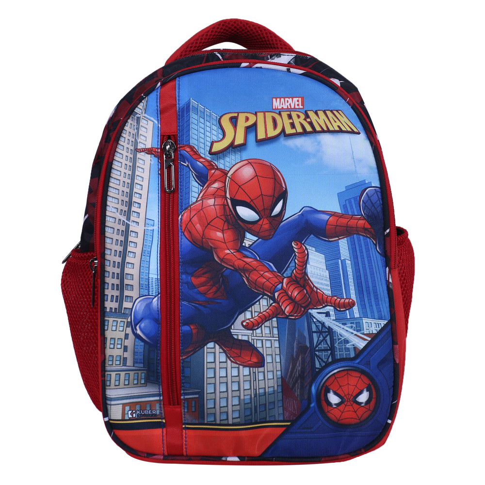 Kuber Industries Marvel Spider Man School Bag Kids School Bags Student Bookbag Spacious School Bag School Bag for Girls Boys School Backpack for Kids 4 Compartments School Bag Red