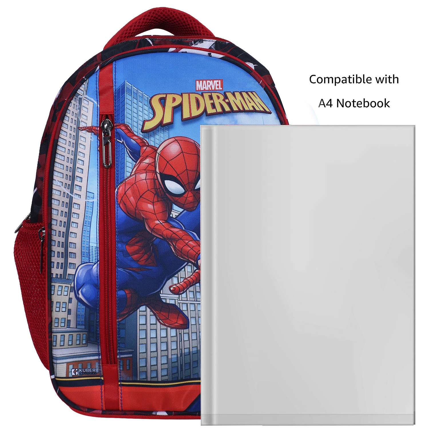 Kuber Industries Marvel-Spider Man School Bag | Kids School Bags | Student Bookbag | Spacious School Bag | School Bag for Girls & Boys | School Backpack for Kids | 4 Compartments School Bag | Red