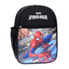 Kuber Industries Marvel Spider-Man School Bag|2 Compartment Rexine School Bagpack|School Bag for Kids|School Bags for Girls with Zipper Closure|Small Size (Black)