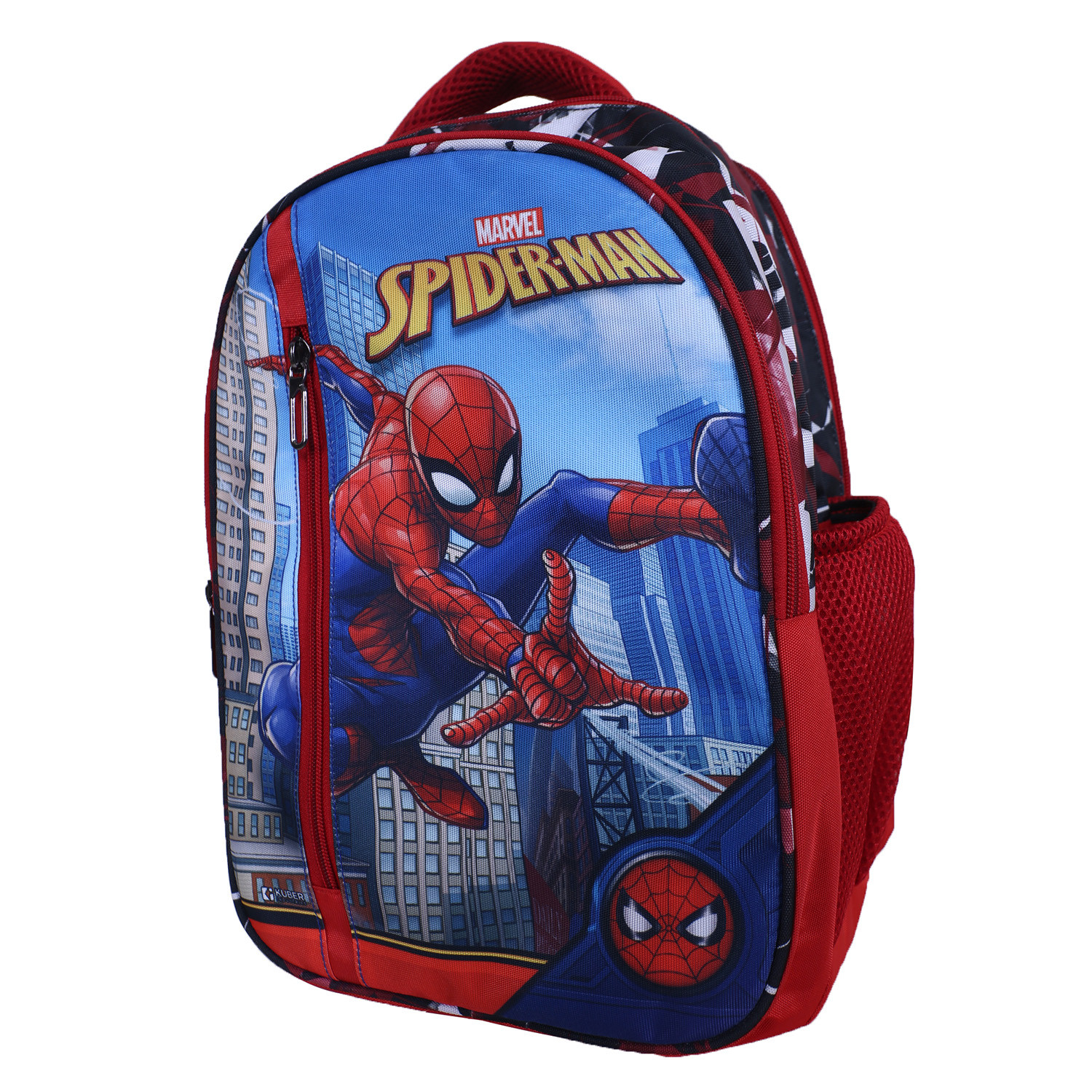 Kuber Industries Marvel Spiderman Backpack 4 Compartment School Bags for kids Durable School Bags