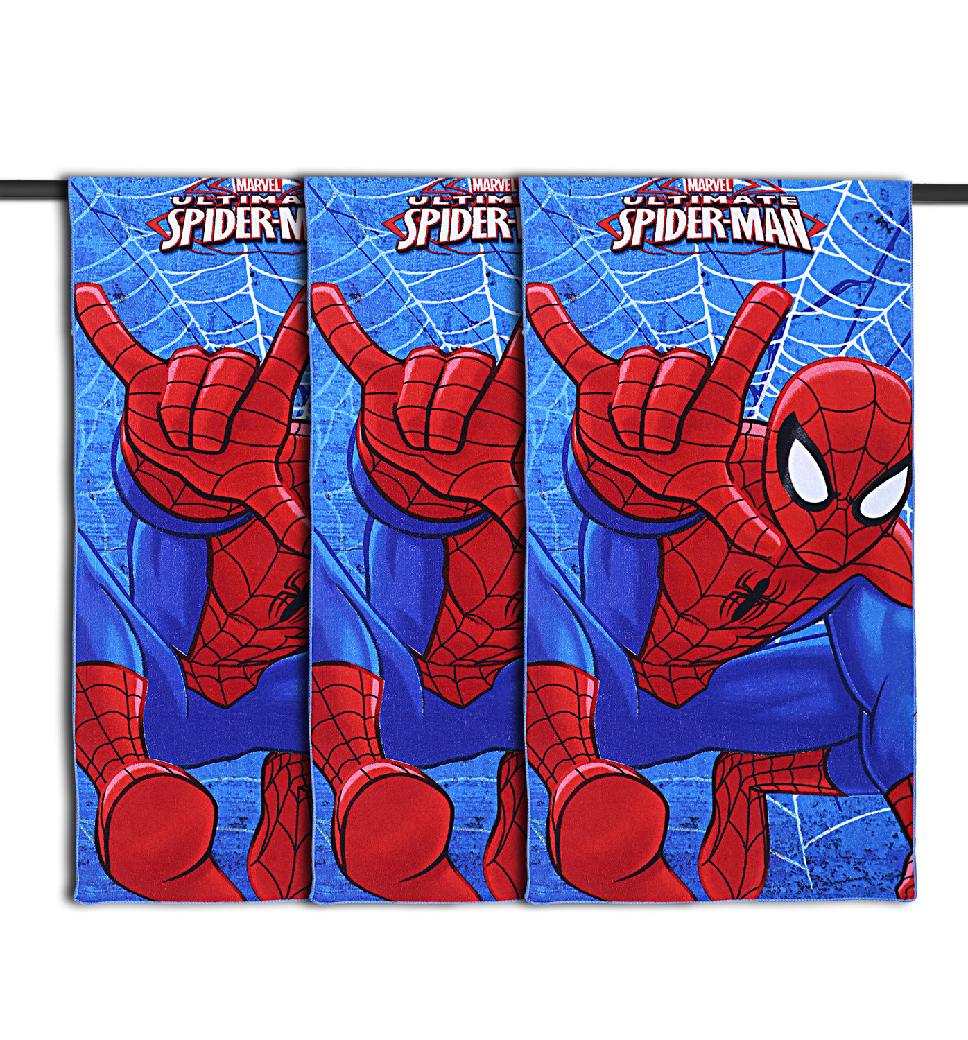 Kuber Industries Marvel Spiderman Kids Bath Towel|Soft Cotton Towel For Kids|Sides Stitched Baby Towel|400 GSM Toddler Bath Towel|24x48 Inch (Red)