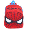 Kuber Industries Marvel Spiderman Plush Backpack|2 Compartment Stitched Velvet School Bag|Durable Toddler Haversack For Travel,School with Zipper Closure (Blue)