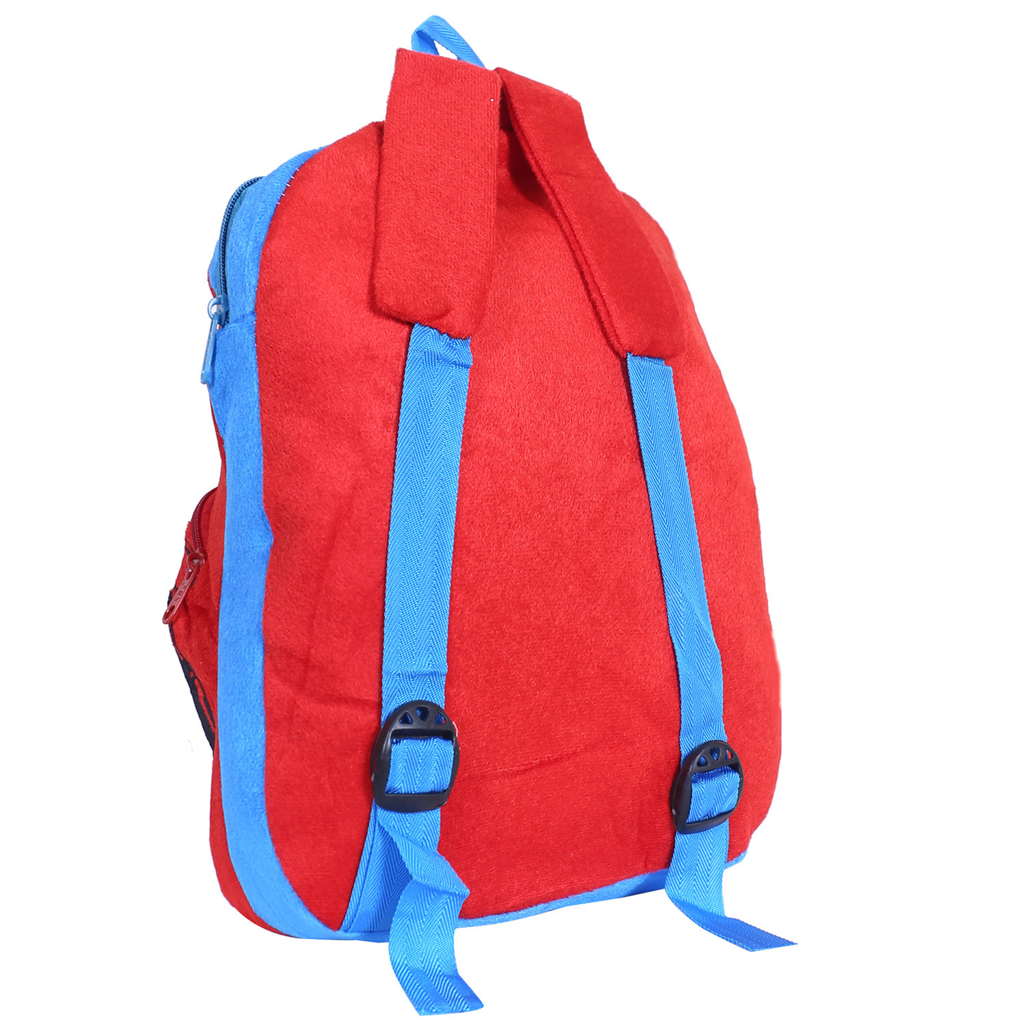 Kuber Industries Marvel Spiderman Plush Backpack|2 Compartment Stitched Velvet School Bag|Durable Toddler Haversack For Travel,School with Zipper Closure (Blue)