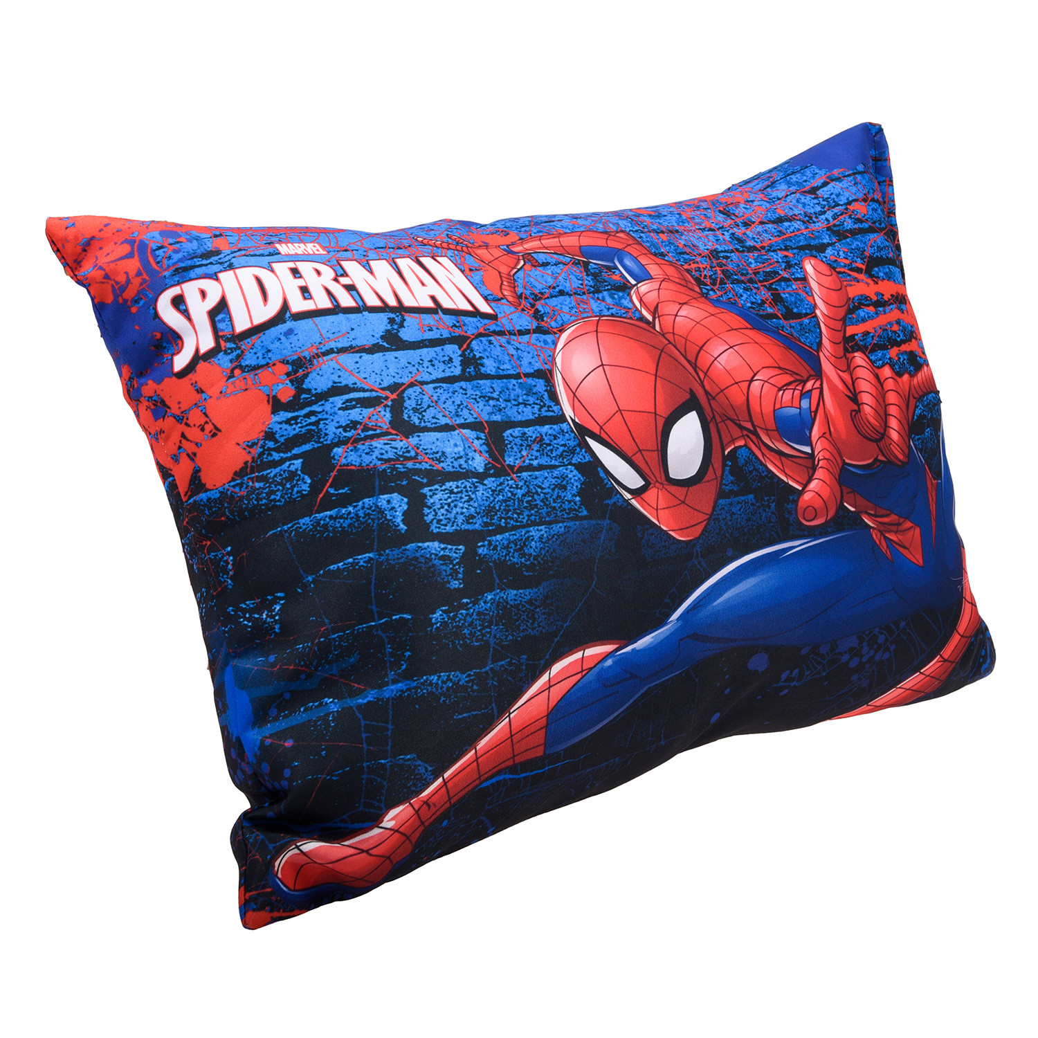 Kuber Industries Marvel Spiderman Print Baby Pillow|Polyester Super soft Kids Pillow for Sleeping & Travel,12 x 18 Inch,(Navy Blue)