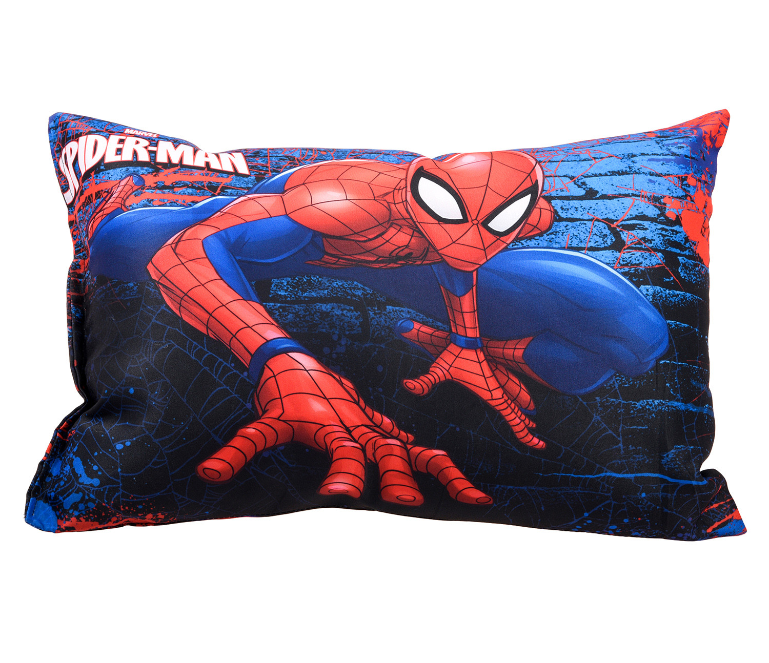 Kuber Industries Marvel Spiderman Print Baby Pillow|Polyester Super soft Kids Pillow for Sleeping & Travel,12 x 18 Inch,(Navy Blue)