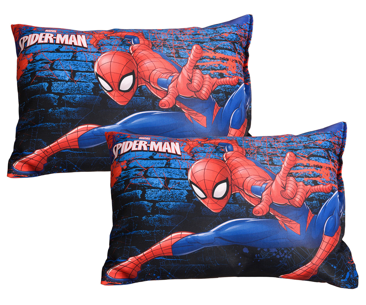 Kuber Industries Marvel Spiderman Print Baby Pillow|Polyester Super soft Kids Pillow for Sleeping & Travel,12 x 18 Inch,(Navy Blue)