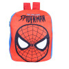 Kuber Industries Marvel The Amazing Spiderman Plush Backpack|2 Compartment Velvet School Bag|Durable Toddler Haversack For Travel,School with Zipper Closure (Red)