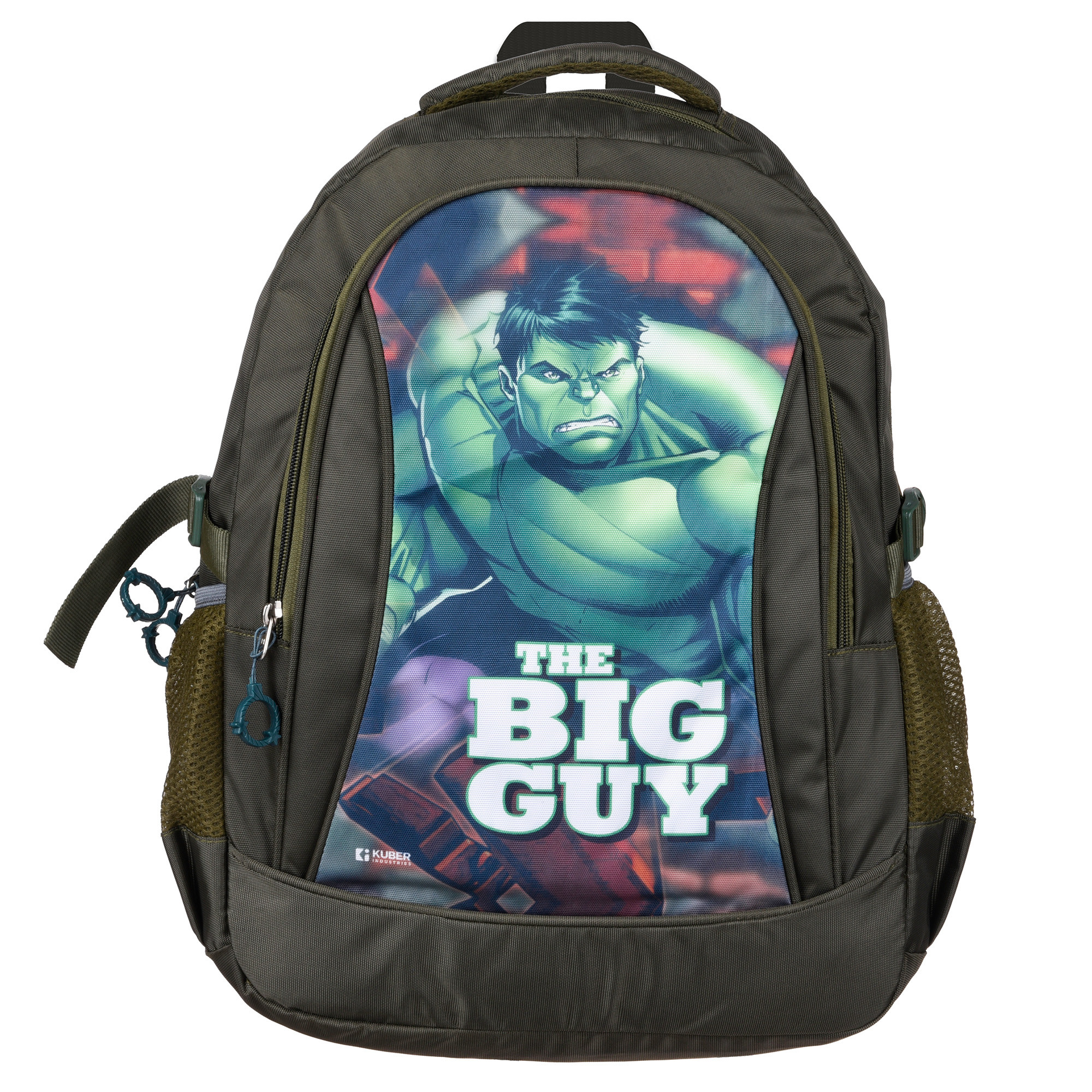 Kuber Industries Marvel The Big Guy Hulk School Bags  Kids School Bags  Student Bookbag  Travel Backpack  School Bag for Girls  Boys  School Bag with 3 Compartments  Green