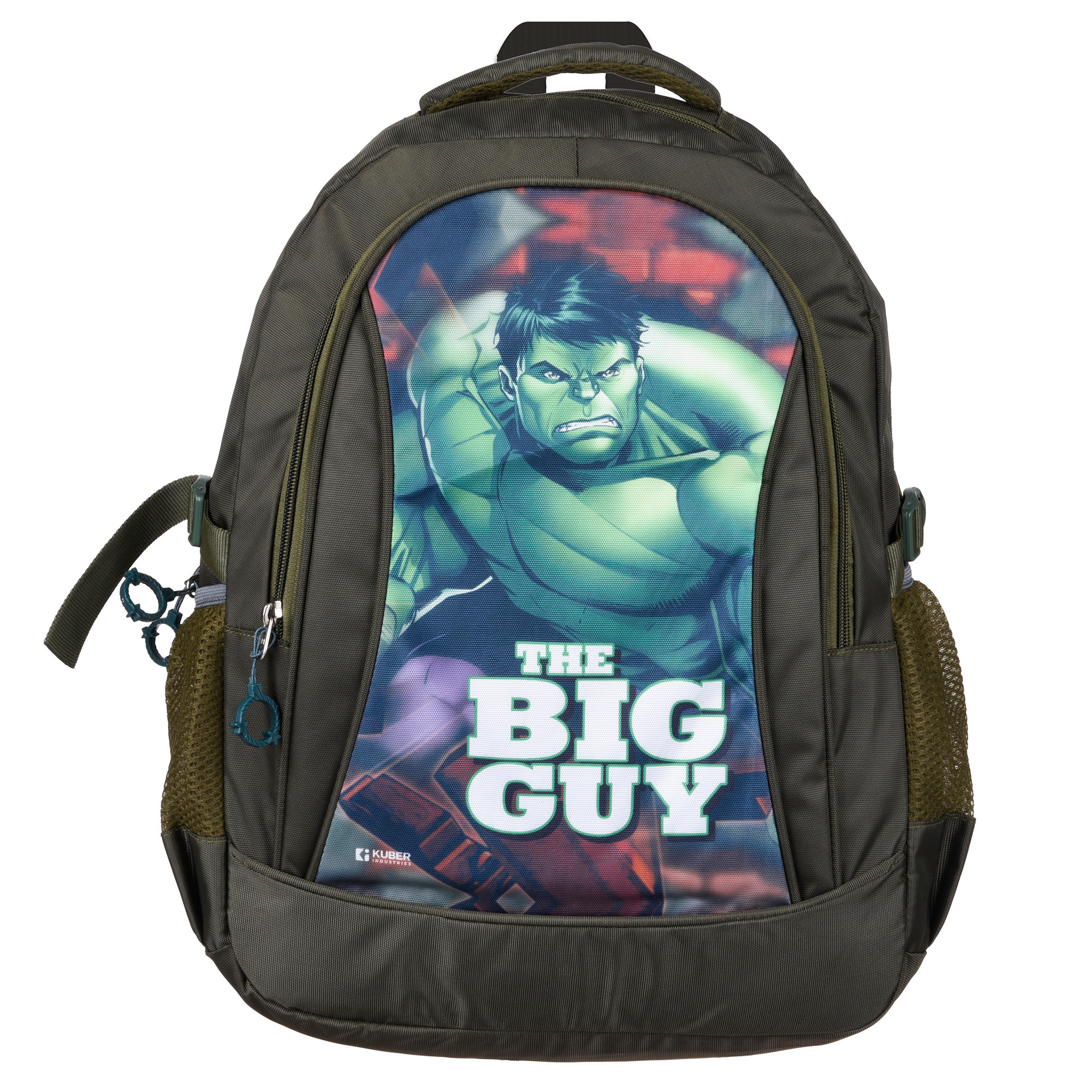 Kuber Industries Marvel The Big Guy Hulk School Bags | Kids School Bags | Student Bookbag | Travel Backpack | School Bag for Girls & Boys | School Bag with 3 Compartments | Green