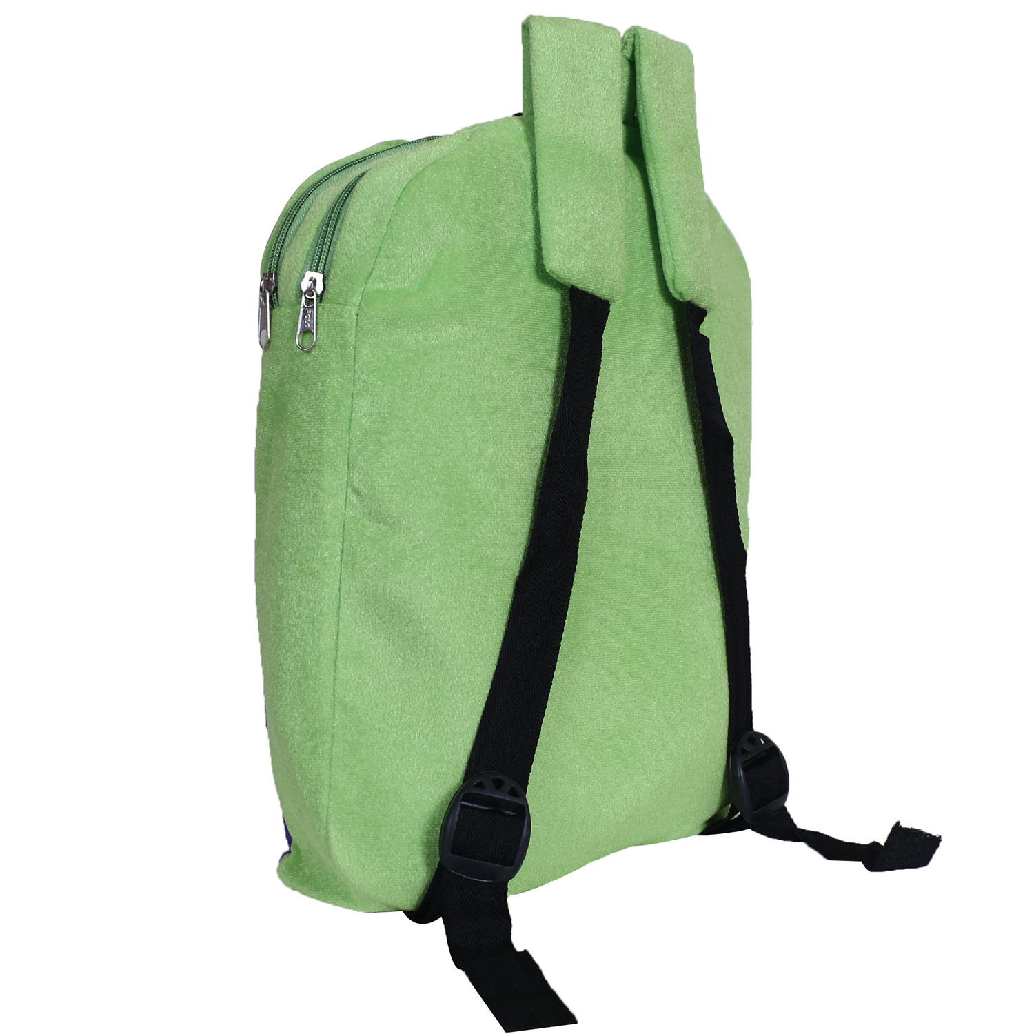 Kuber Industries Marvel The Incredible Hulk Plush Backpack|2 Compartment Velvet School Bag|Durable Toddler Haversack For Travel,School with Zipper Closure (Green)