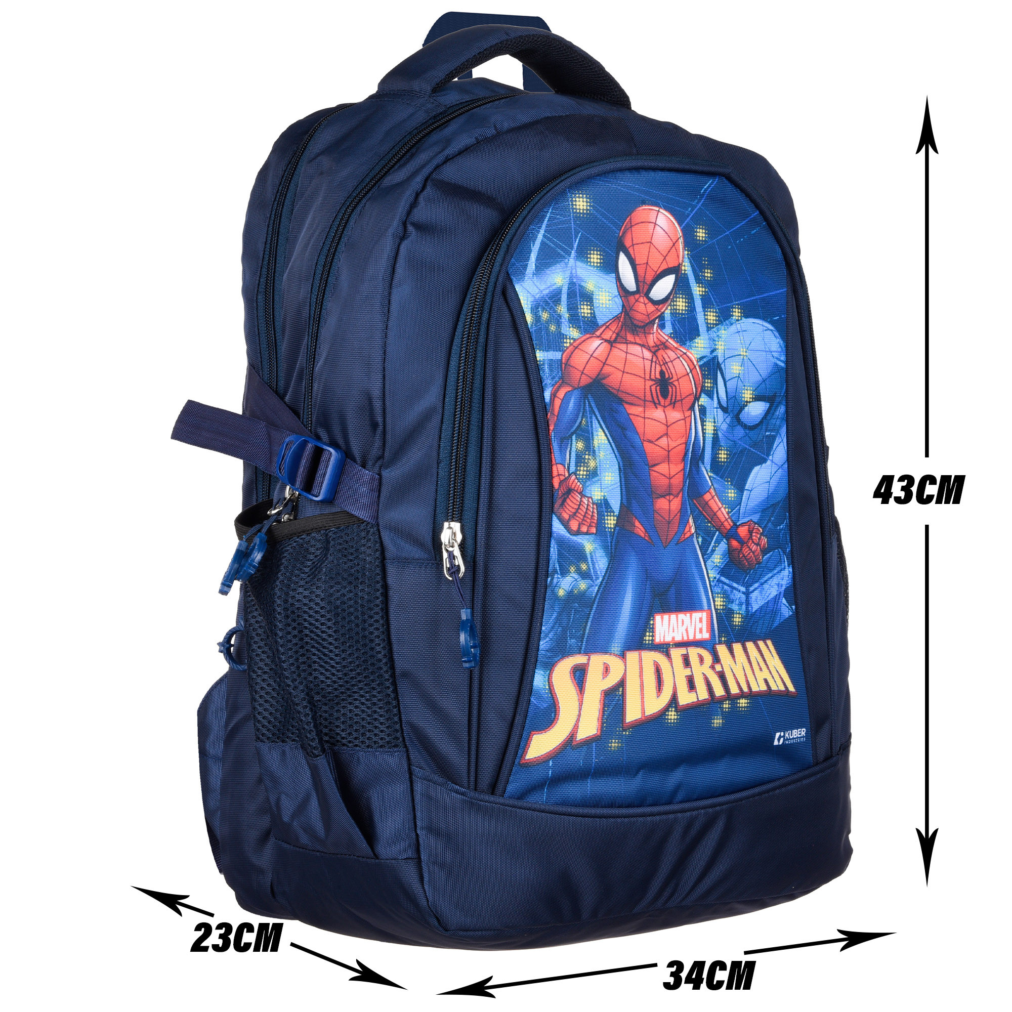 Kuber Industries Marvel The Spider-Man School Bags | Kids School Bags | Student Bookbag | Travel Backpack | School Bag for Girls & Boys | School Bag with 3 Compartments | Navy Blue
