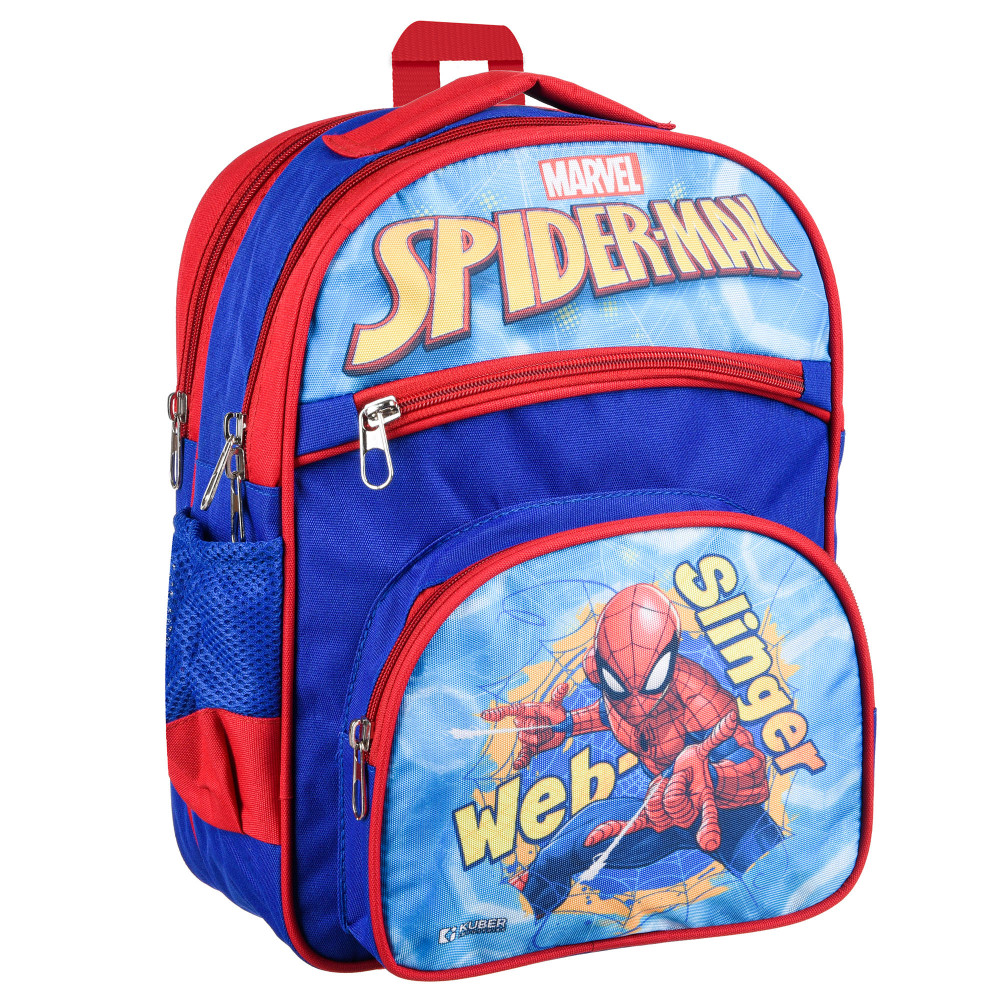 Kuber Industries Marvel Web Slinger Spider-Man School Bags | Kids School Bags | Student Bookbag | Travel Backpack | School Bag for Girls &amp; Boys | School Bag with 4 Compartments | Royal Blue