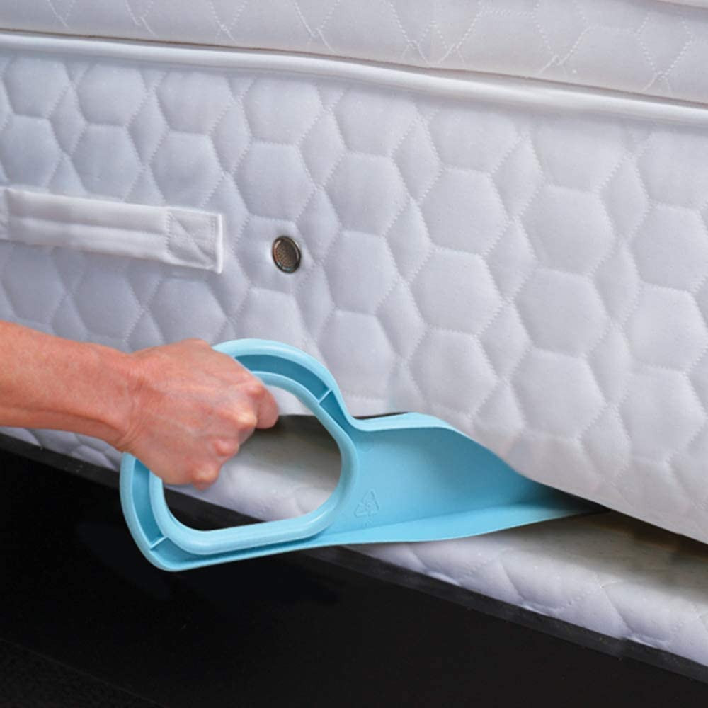 Kuber Industries Mattress Lifter|Plastic Bedsheet Tucker Tool|Bedsheet Mattress Lifter Stand|Mattress Wedge Elevator|Bed Tucker Tool (Blue)
