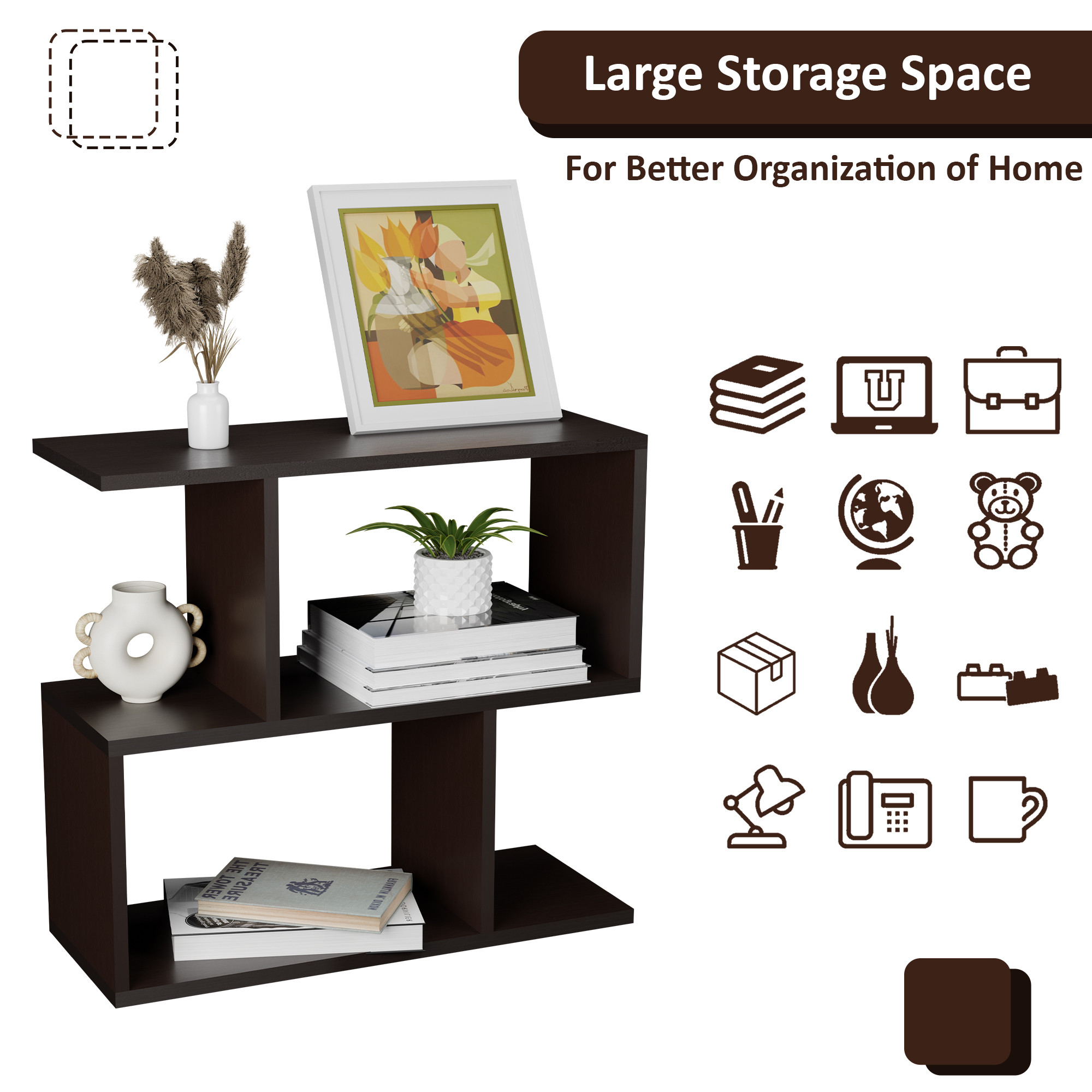 Kuber Industries Mdf Wood Bed Side Tables for Bedroom and Living Room Decor  Sofa Side End Table for Living Room  Modern Night Stand for Home Decor  Brown