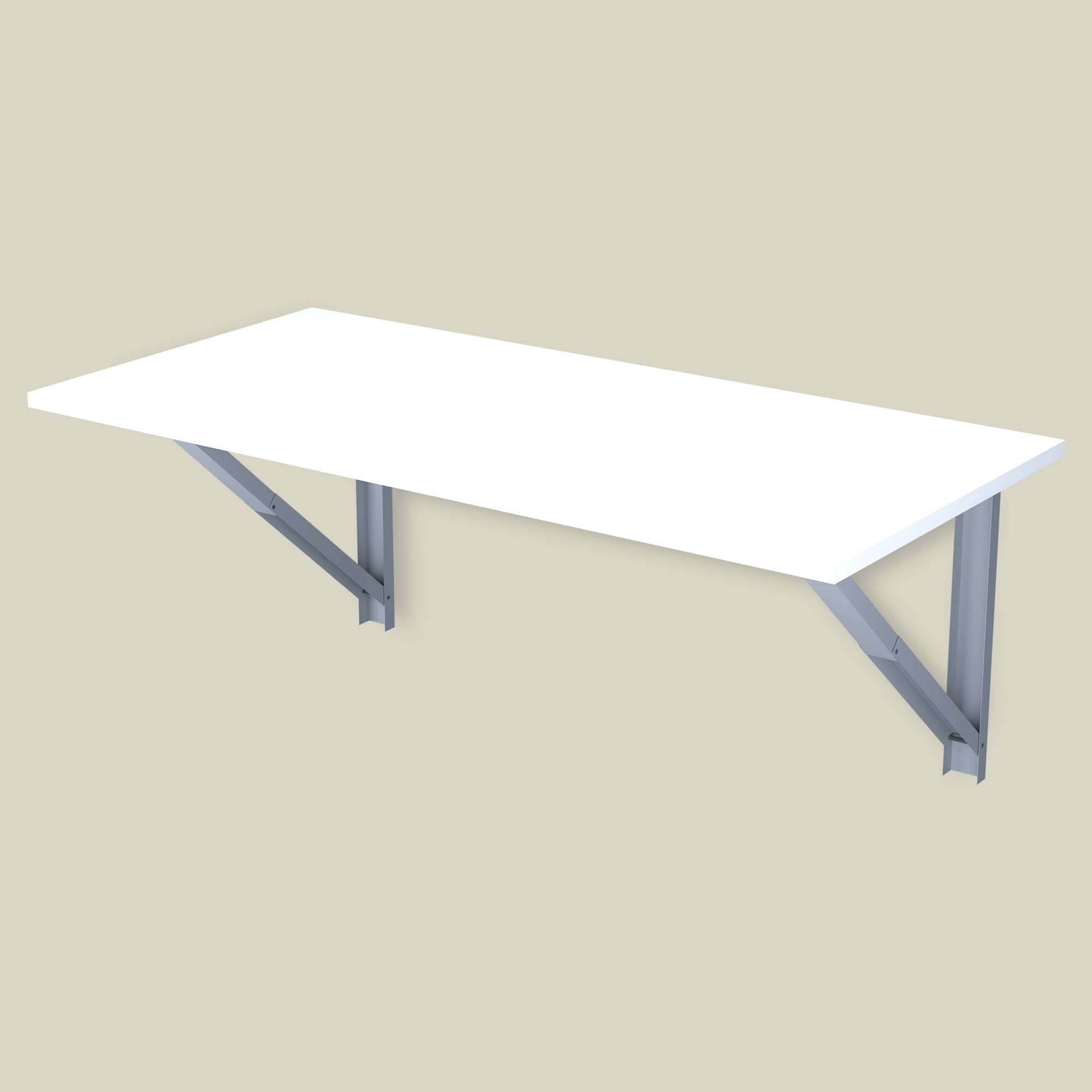 Kuber Industries MDF Wooden Wall Mount Table Foldable for Study Room and Office  Round Corner Wall Mounted Dining Table and Desk for Work  White