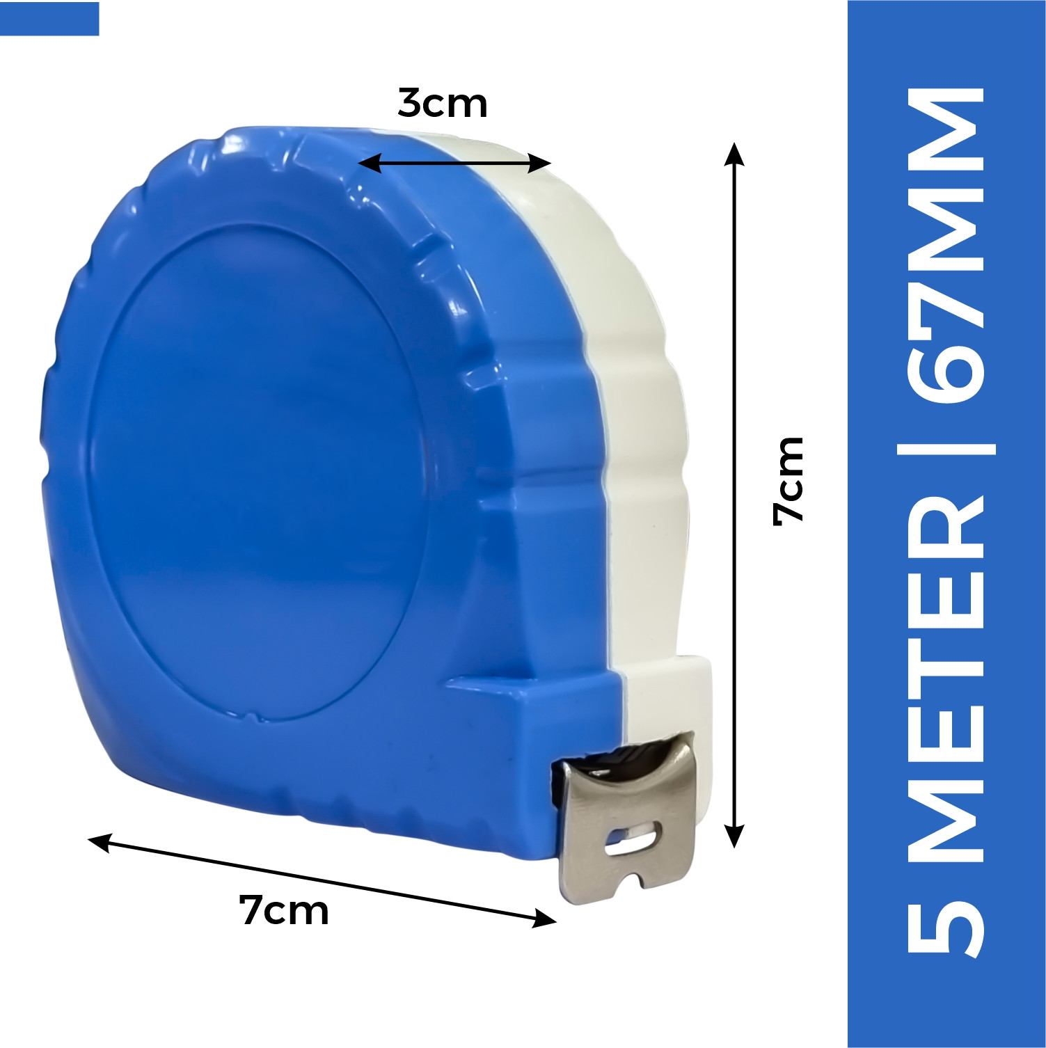 Kuber Industries Measuring Tape | Professional Surveying Tape Strip | Measuring Tape Strip | Outdoor Scale Measurement Tool | Durable Surveying Tape | Metric Tape | 5 Meter | Blue