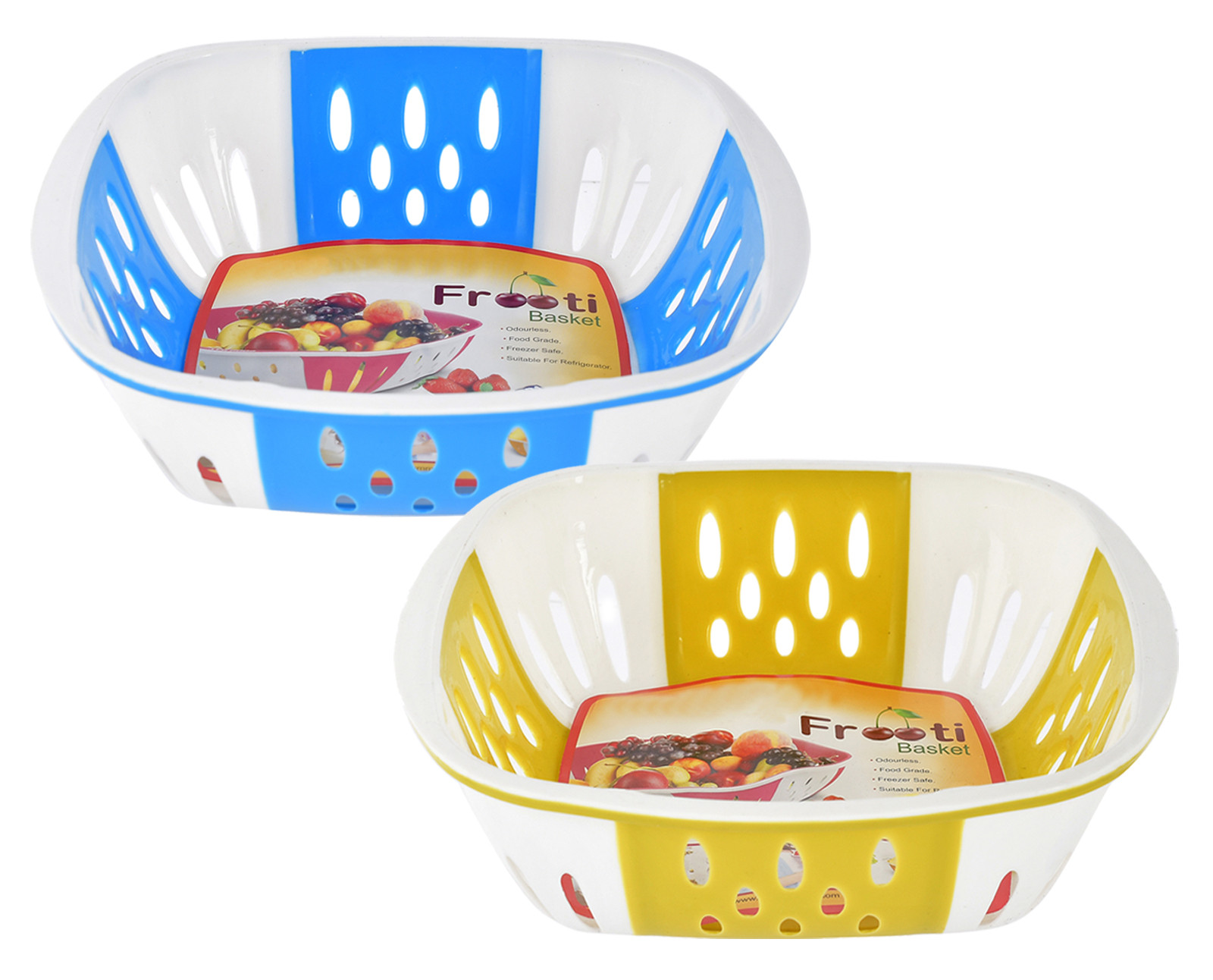Kuber Industries Medium Plastic Fruit, vegetable Storage Basket-(Blue & Green)-HS42KUBMART25315