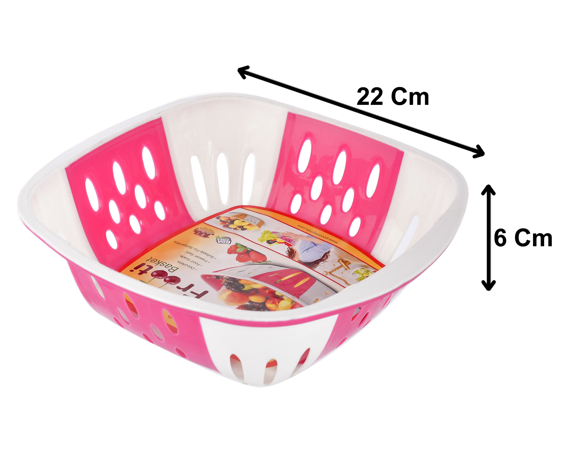 Kuber Industries Medium Plastic Fruit, vegetable Storage Basket (Pink)-HS42KUBMART25267
