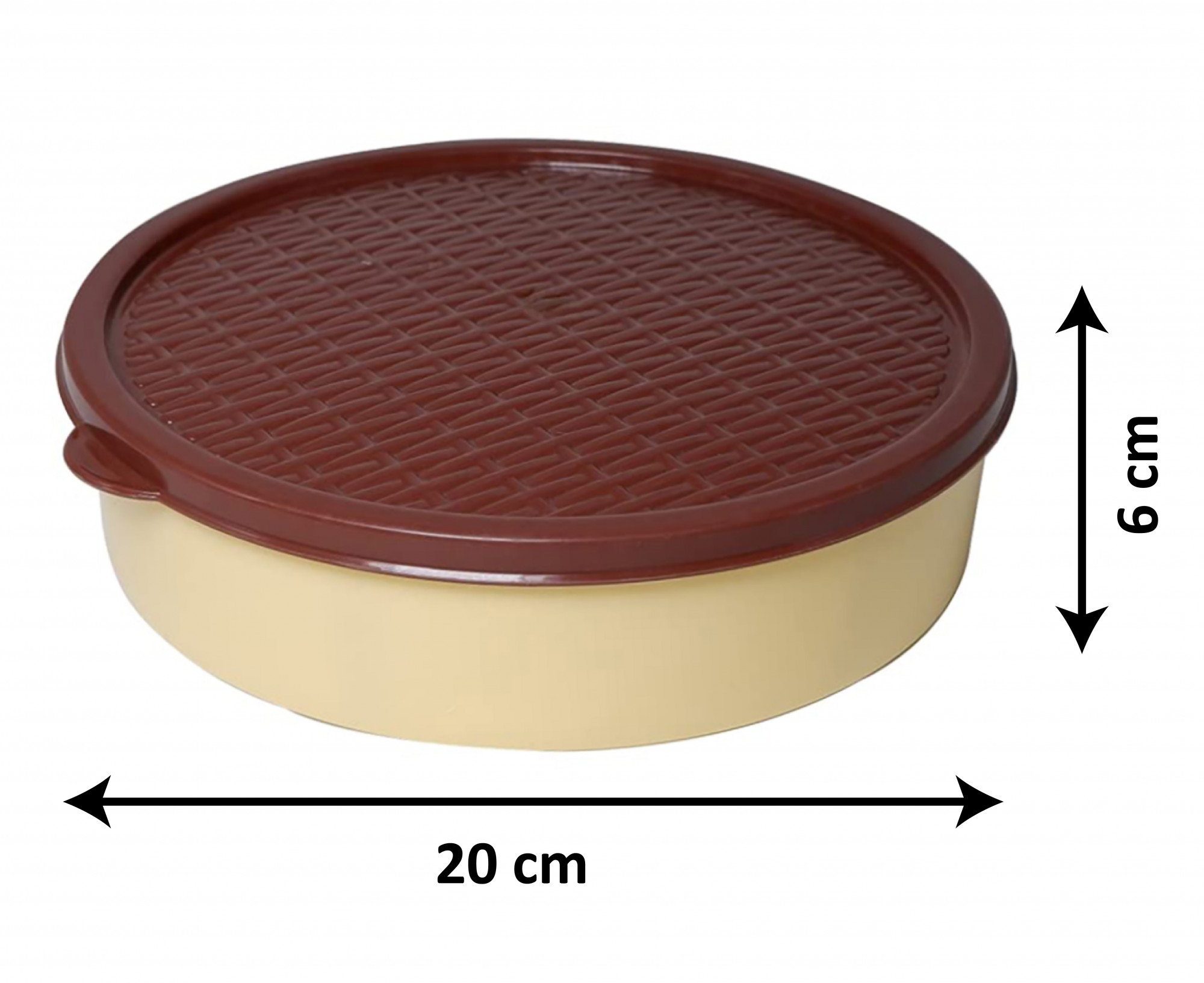 Kuber Industries Medium Plastic Masala Box With 6 Containers & 1 Spoon (Cream)-HS43KUBMART25881