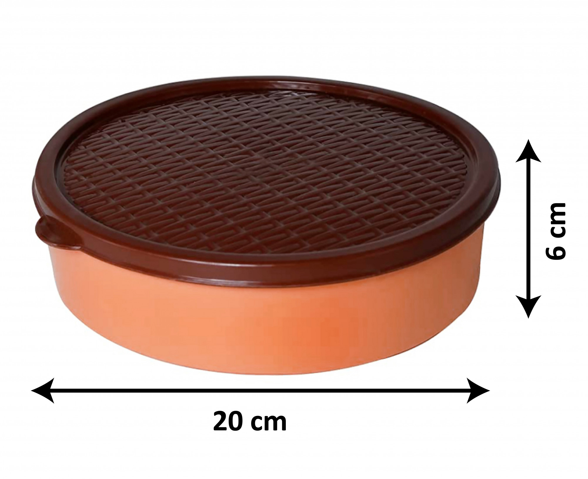 Kuber Industries Medium Plastic Masala Box With 6 Containers & 1 Spoon (Orange)-HS43KUBMART25885