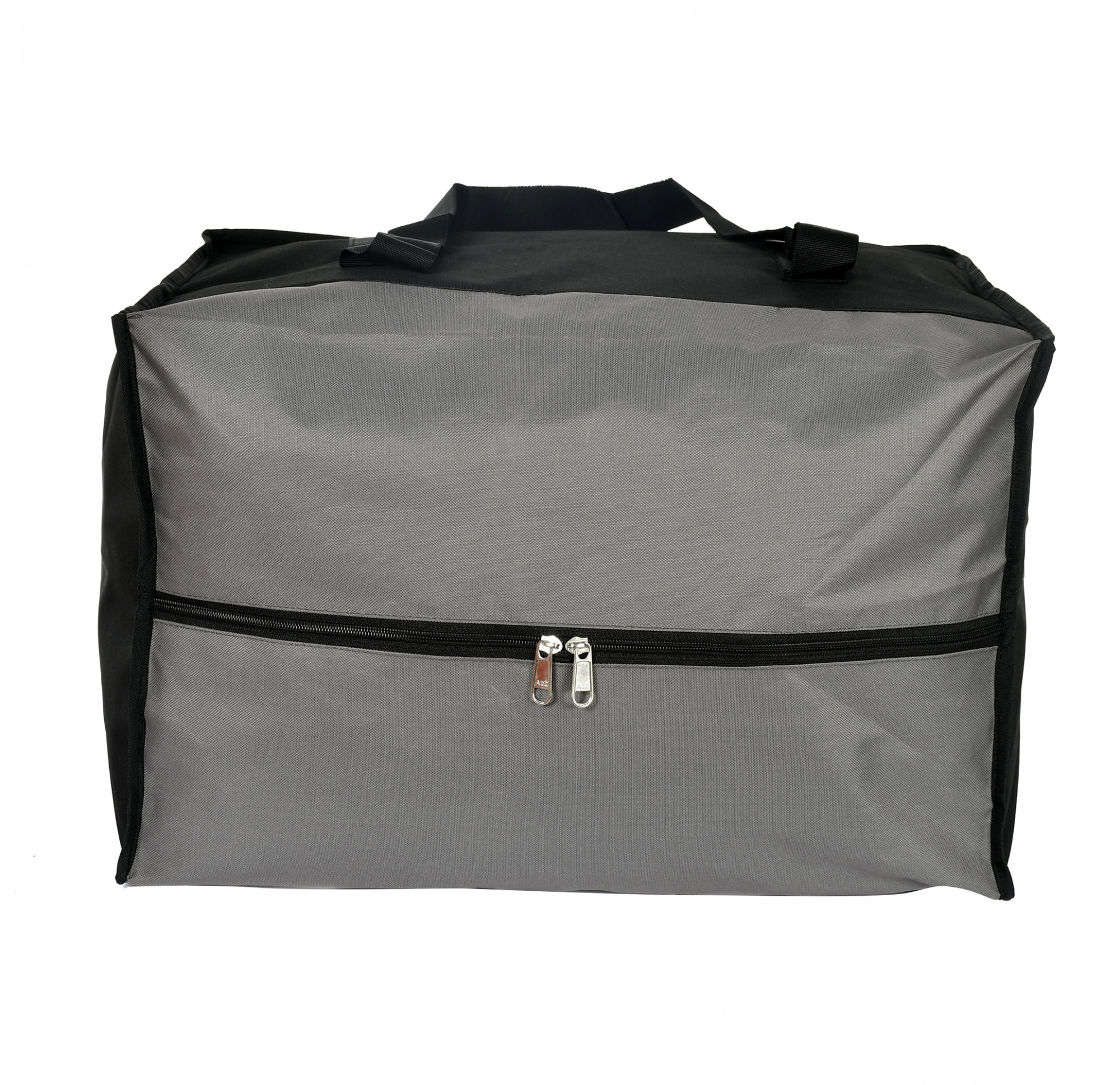 Kuber Industries Medium Size Multi-Purpose Storage Bag/Clothing Storage Organizer/Toy Storage Bag/Stationery Paper Storage Bag with Zipper Closure And Strong Handle-Pack of 2 (Brown & Grey )