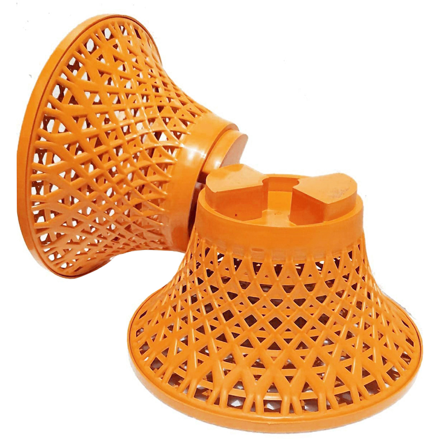 Kuber Industries Mesh Design Both Sided Plastic Sitting Stool, Planter Stand, Sidetable For Living Room, Bed Room, Garden in Damroo Style (Yellow)