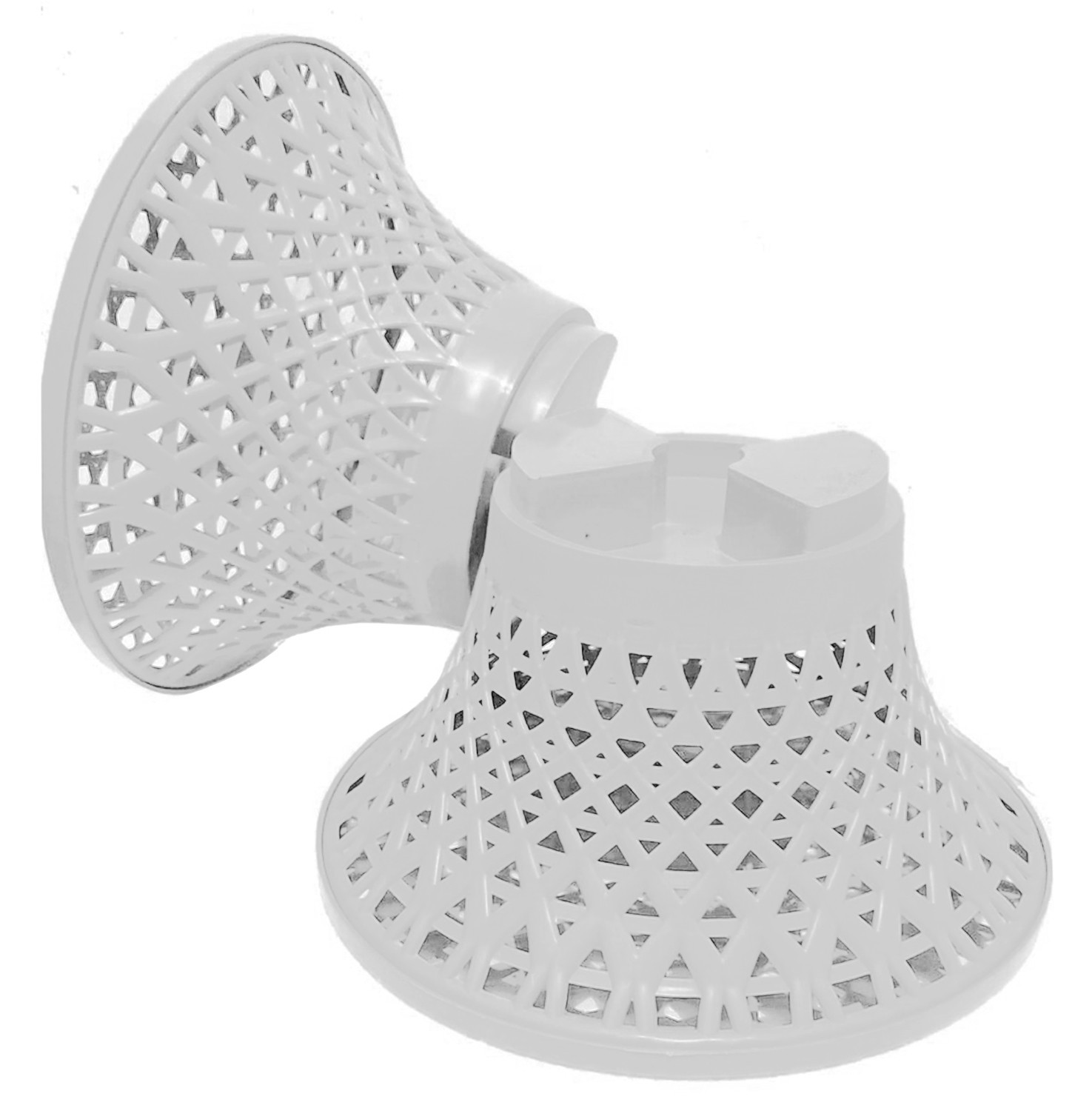 Kuber Industries Mesh Design Both Sided Plastic Sitting Stool, Planter Stand, Sidetable For Living Room, Bed Room, Garden in Damroo Style- Pack of 2 (White & Yellow)