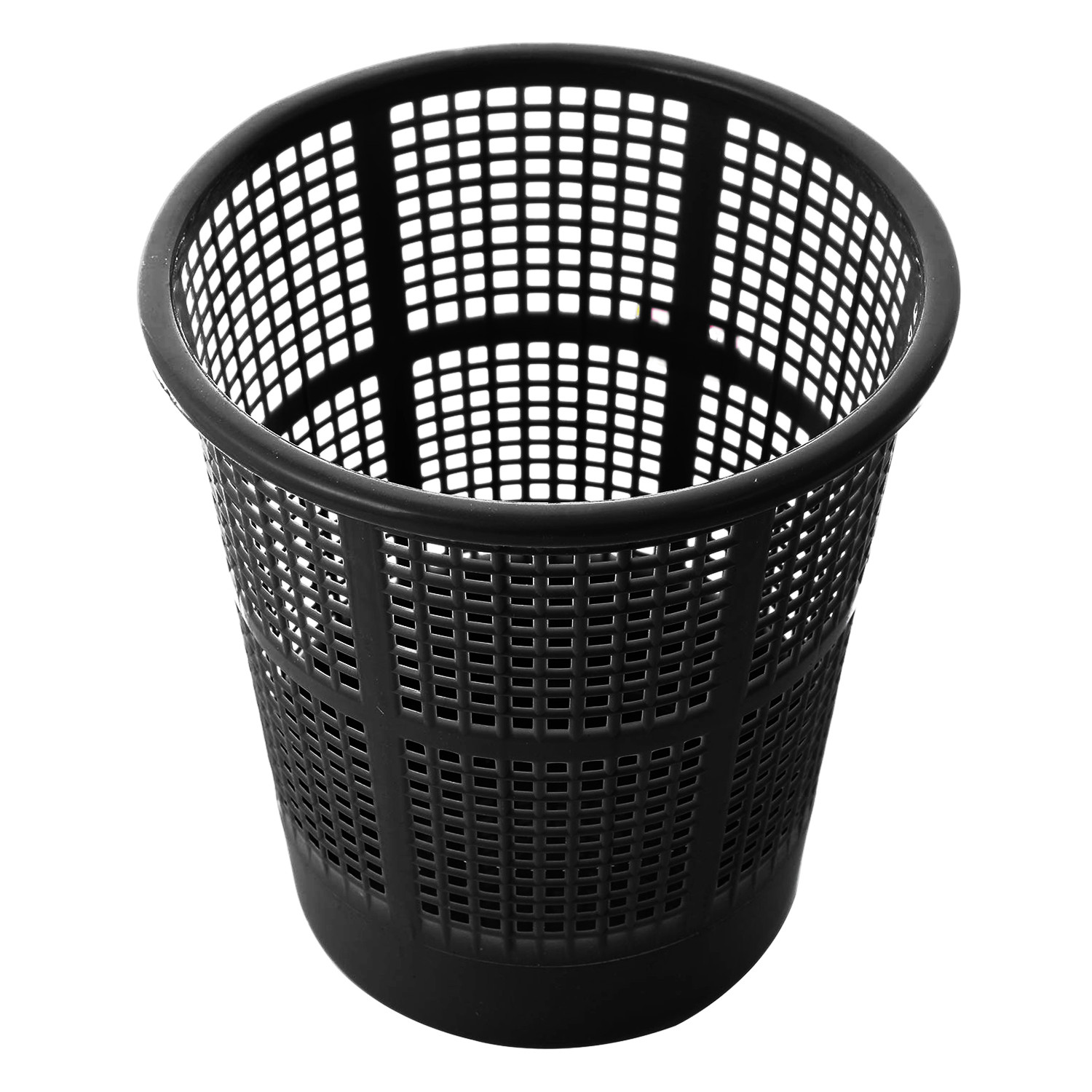 Kuber Industries Mesh Design Plastic Dustbin, Garbage Bin For Home, Kitchen, Office, 5Ltr.- Pack of 4 (Black & White)-47KM0791