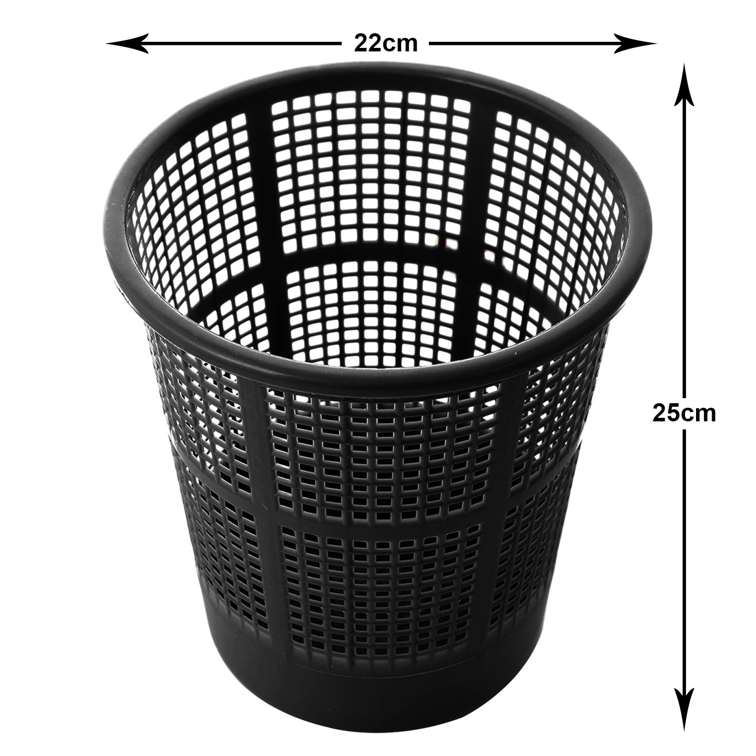 Kuber Industries Mesh Design Plastic Dustbin, Garbage Bin For Home, Kitchen, Office, 5Ltr. (Black)-47KM0773