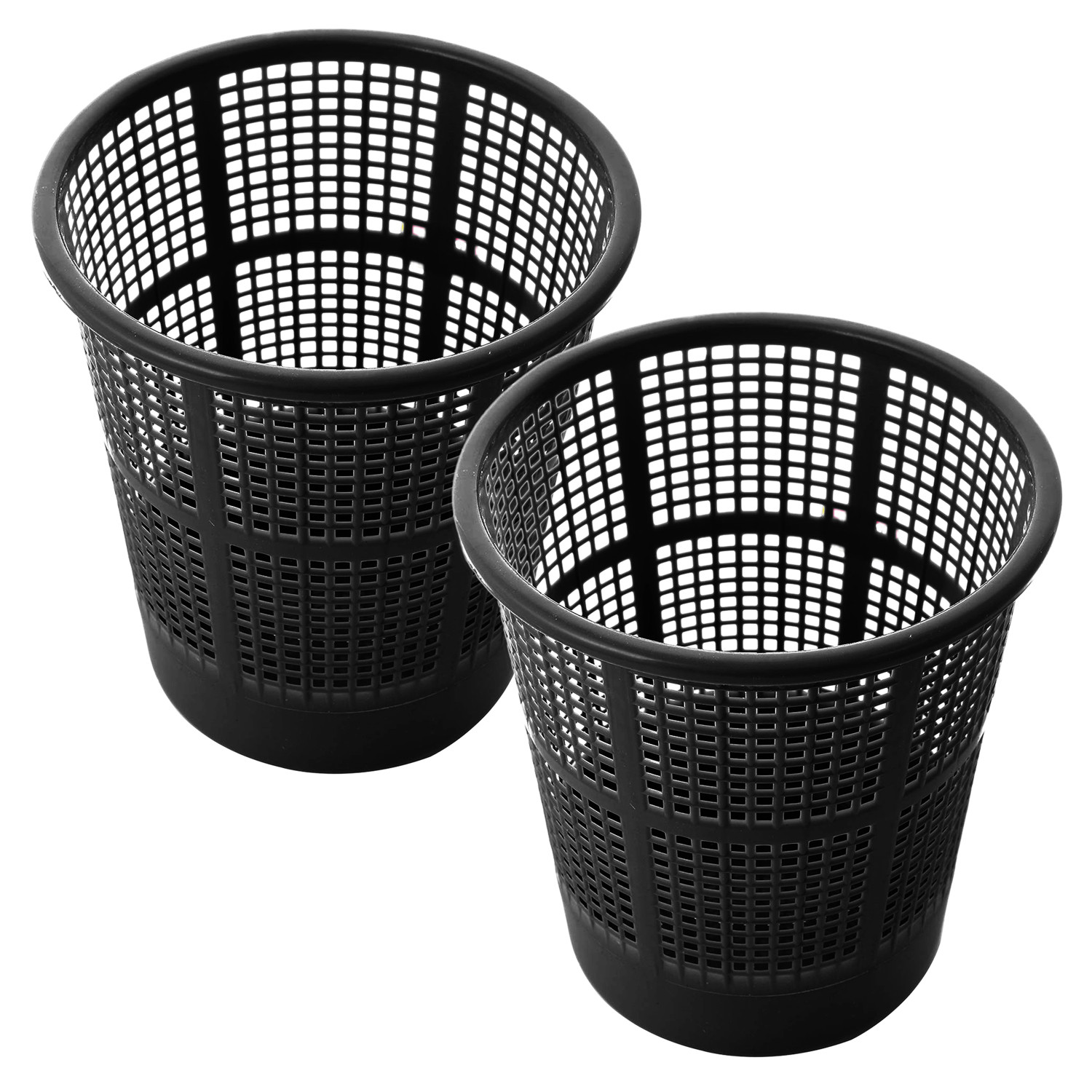 Kuber Industries Mesh Design Plastic Dustbin, Garbage Bin For Home, Kitchen, Office, 5Ltr. (Black)-47KM0773