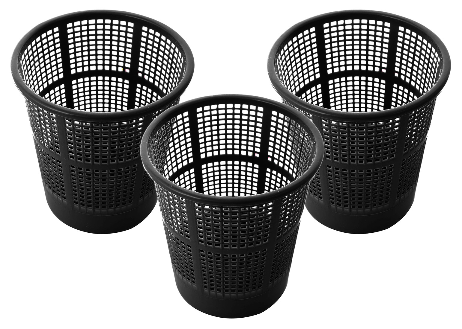 Kuber Industries Mesh Design Plastic Dustbin, Garbage Bin For Home, Kitchen, Office, 5Ltr. (Black)-47KM0773
