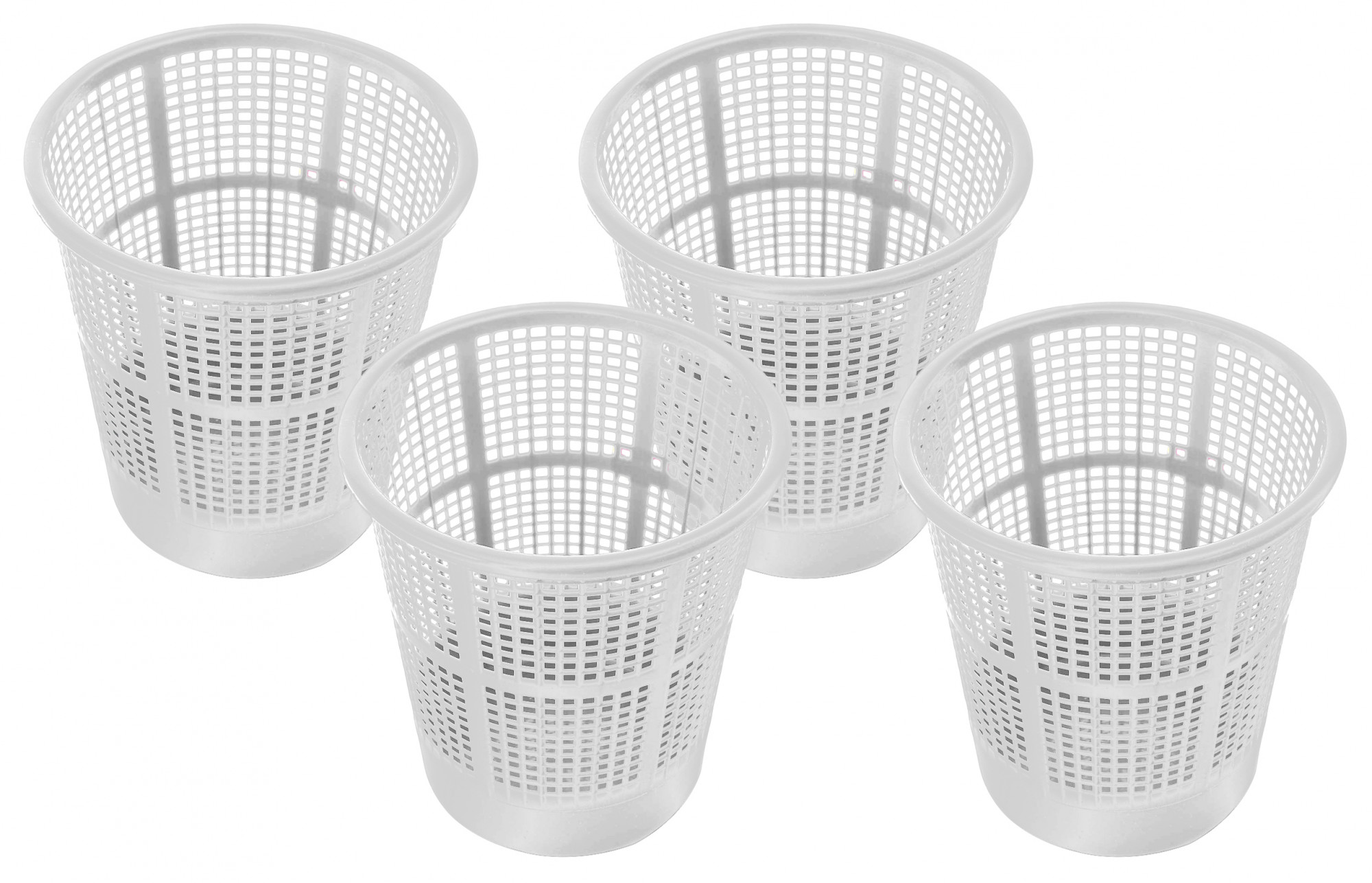 Kuber Industries Mesh Design Plastic Dustbin, Garbage Bin For Home, Kitchen, Office, 5Ltr. (White)-47KM0781