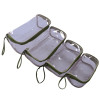 Kuber Industries Mesh Net Laminated Transparent Jewellery Kit |Vanity Pouch For Home &amp; Travel With Handle,1 Set of 4 Pouch (Green)