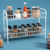 Metal 2 Layer Kitchen Racks Organizer | Standing Rack for Storing Spices, Pantry Storage, Bathroom Floor and Cosmetic Items | Multipurpose Organiser Stand - White