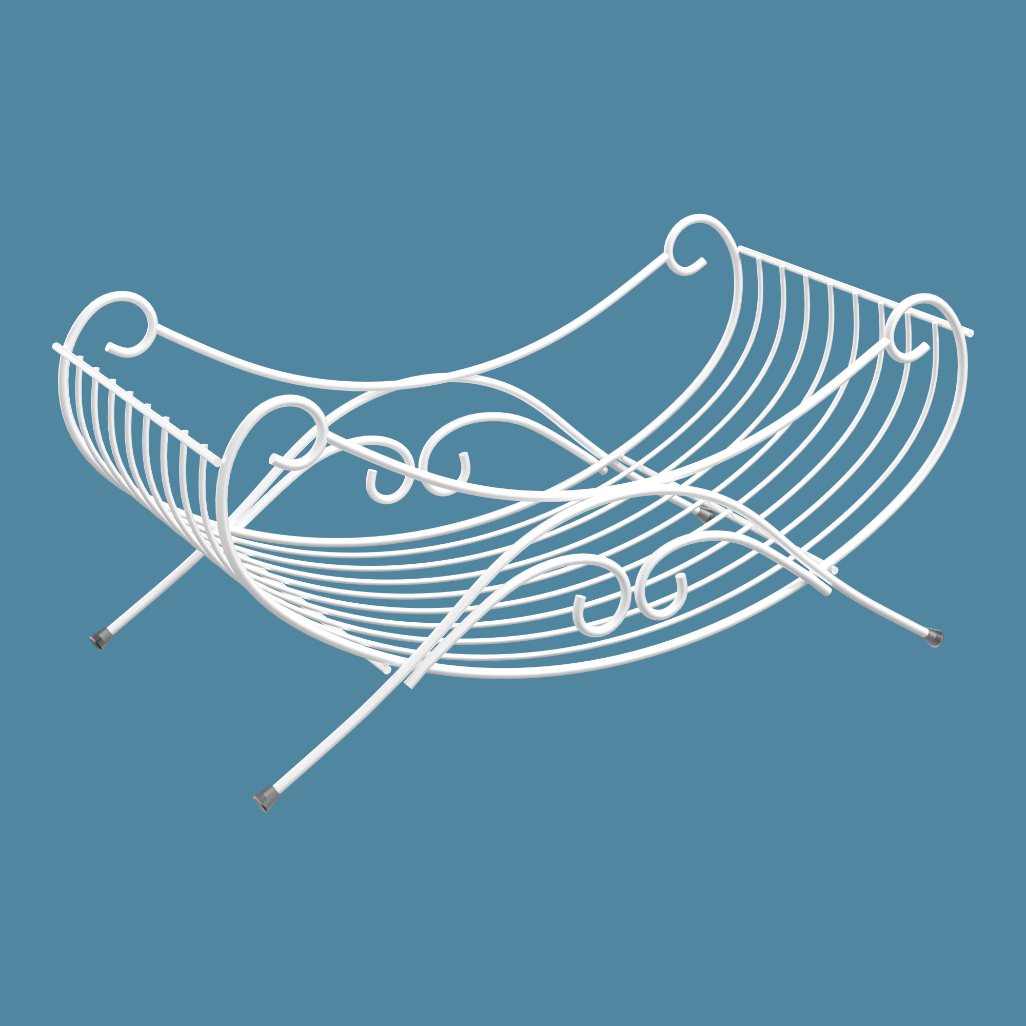 Kuber Industries Metal Fruits  Vegetables Basket  Storage Stand for Dining Table Accessories  Centre Table  Multipurpose Countertop for Decorative Pantry Home  Kitchen - White