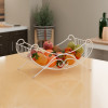 Metal Fruits & Vegetables Basket | Storage Stand for Dining Table Accessories & Centre Table | Multipurpose Countertop for Decorative Pantry, Home & Kitchen - White