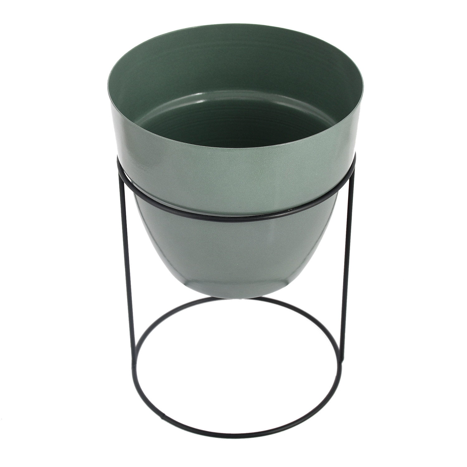 Kuber Industries Metal Planter|Decorative Modern Indoor Desk Pot|Iron Table Stand Flower Planter Pot For Home Décor,8.5 Inches,(Green)