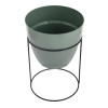 Kuber Industries Metal Planter|Decorative Modern Indoor Desk Pot|Iron Table Stand Flower Planter Pot For Home Décor,8.5 Inches,(Green)