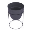Kuber Industries Metal Planter|Decorative Modern Indoor Desk Pot|Iron Table Stand Flower Planter Pot For Home Décor,8.5 Inches,(Gray)
