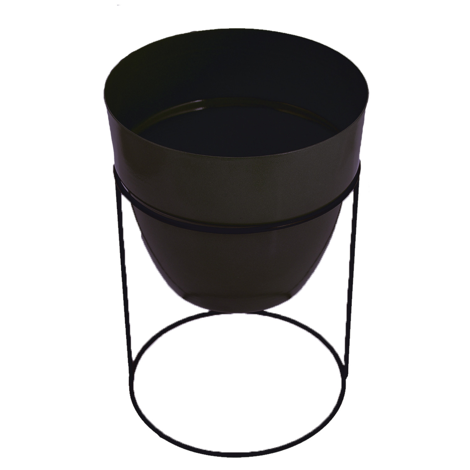 Kuber Industries Metal Planter|Decorative Modern Indoor Desk Pot|Iron Table Stand Flower Planter Pot For Home Décor,8.5 Inches,(Black)