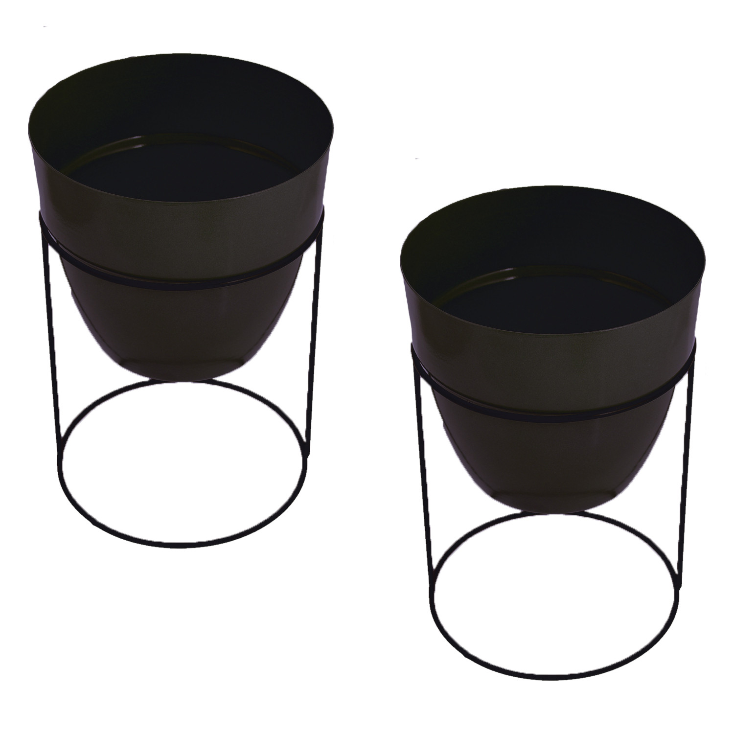 Kuber Industries Metal Planter|Decorative Modern Indoor Desk Pot|Iron Table Stand Flower Planter Pot For Home Décor,8.5 Inches,(Black)