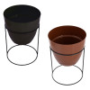 Kuber Industries Metal Planter|Decorative Modern Indoor Desk Pot|Iron Table Stand Flower Planter Pot For Home Décor,8.5 Inches,Pack of 2 (Black &amp; Terracotta)