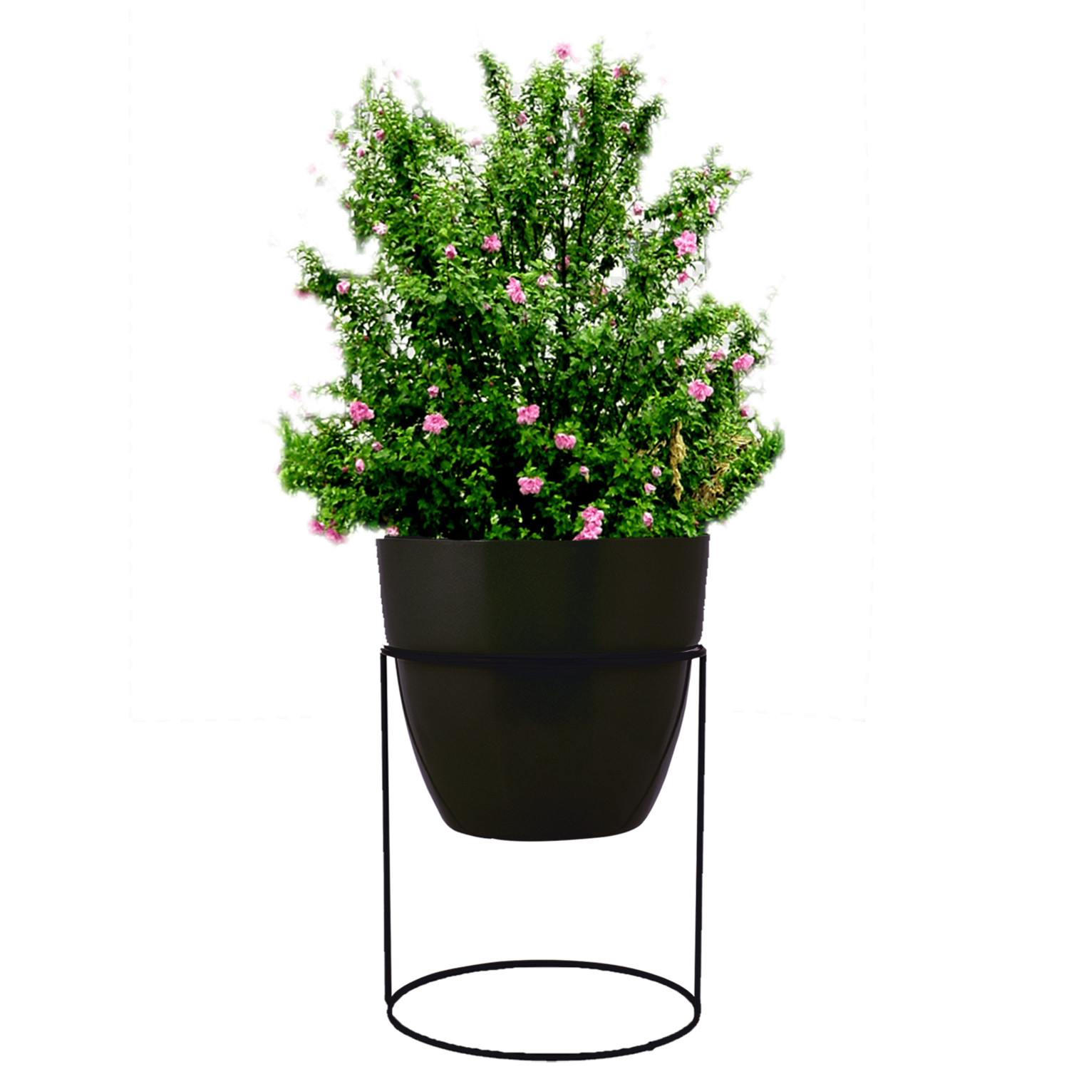Kuber Industries Metal Planter|Decorative Modern Indoor Desk Pot|Iron Table Stand Flower Planter Pot For Home Décor,8.5 Inches,Pack of 2 (Black & Terracotta)