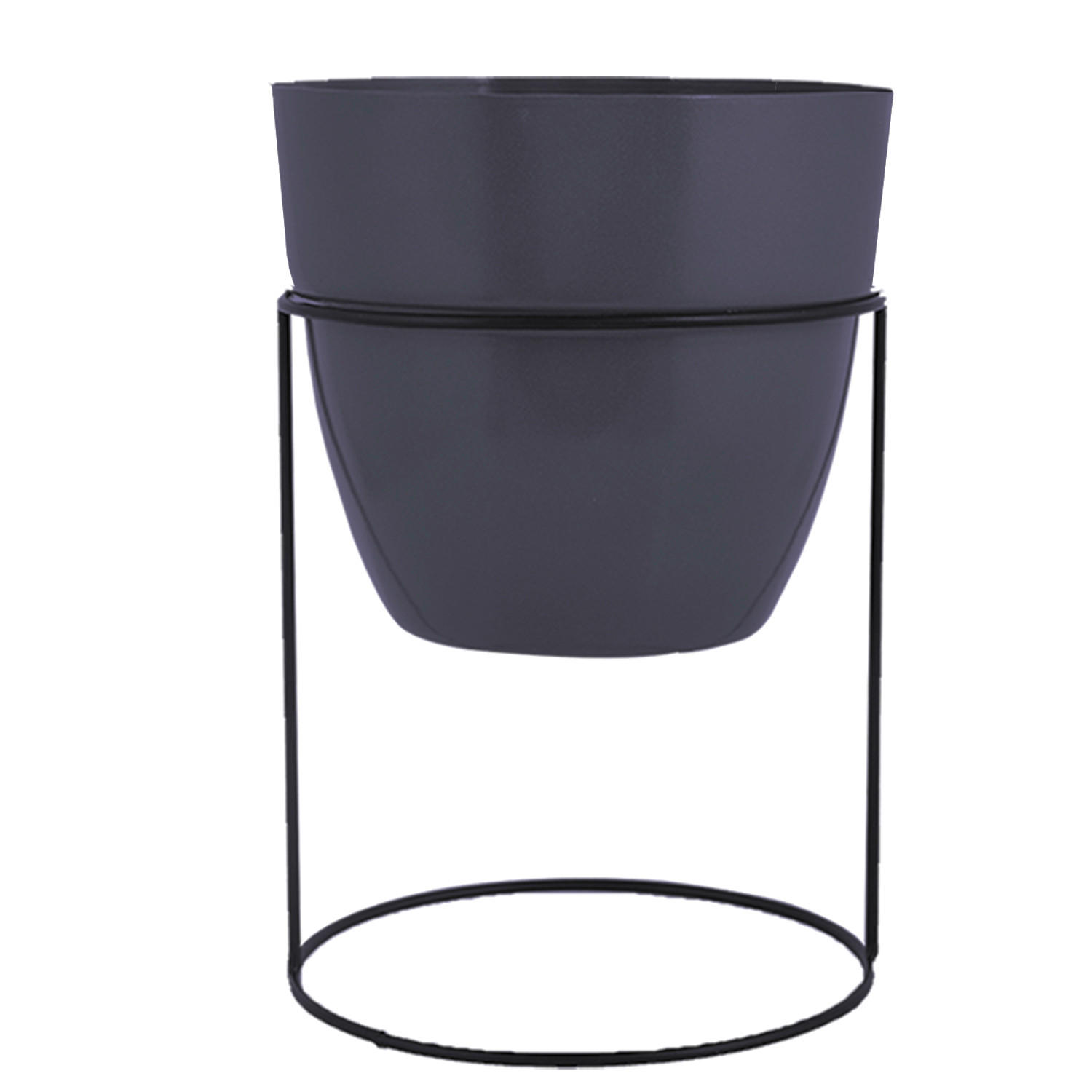 Kuber Industries Metal Planter|Decorative Modern Indoor Desk Pot|Iron Table Stand Flower Planter Pot For Home Décor,8.5 Inches,Pack of 2 (Gray & Terracotta)
